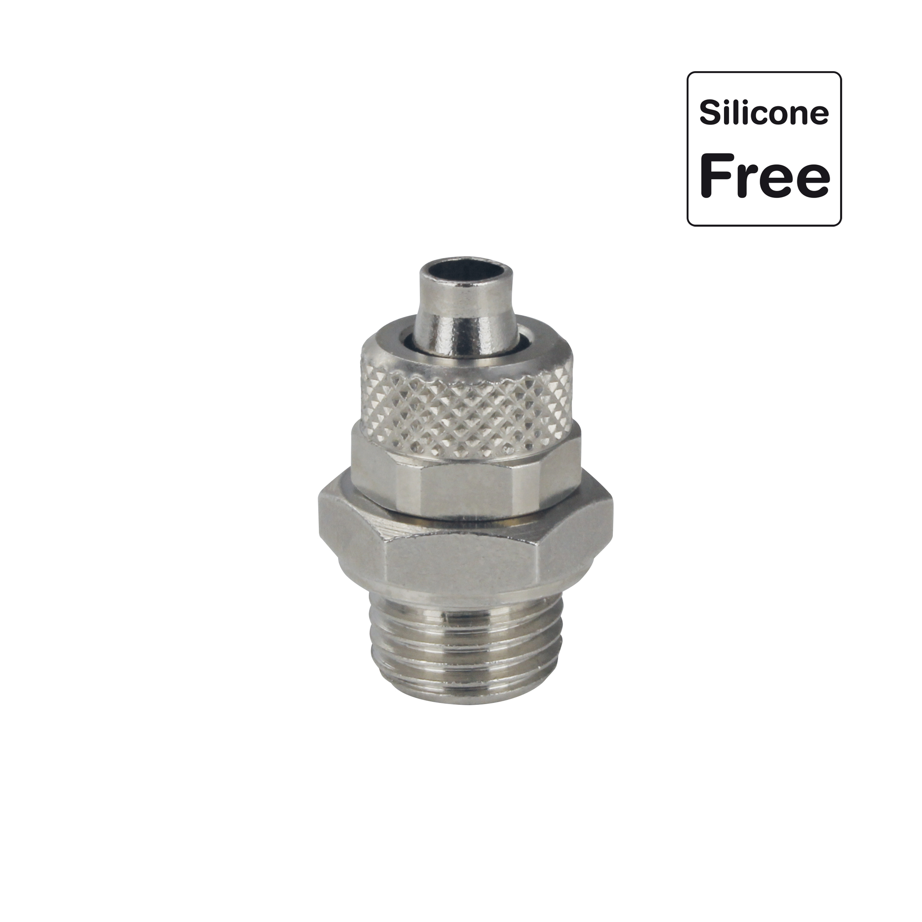 Push-On, Schnellverschraubung, Schlauchverschraubung mit Überwurfmutter Messing vernickelt