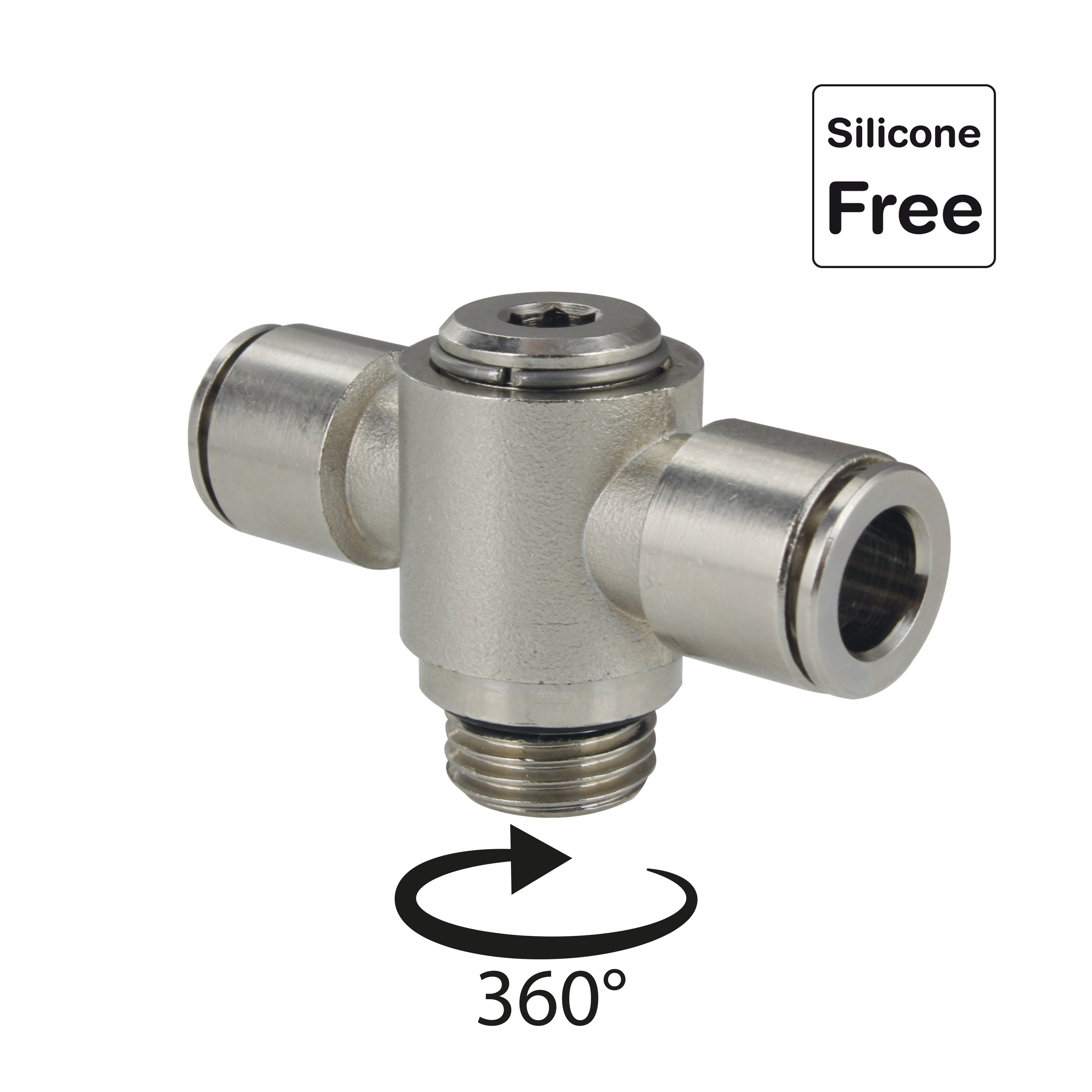 Steckverschraubung in Messing vernickelt