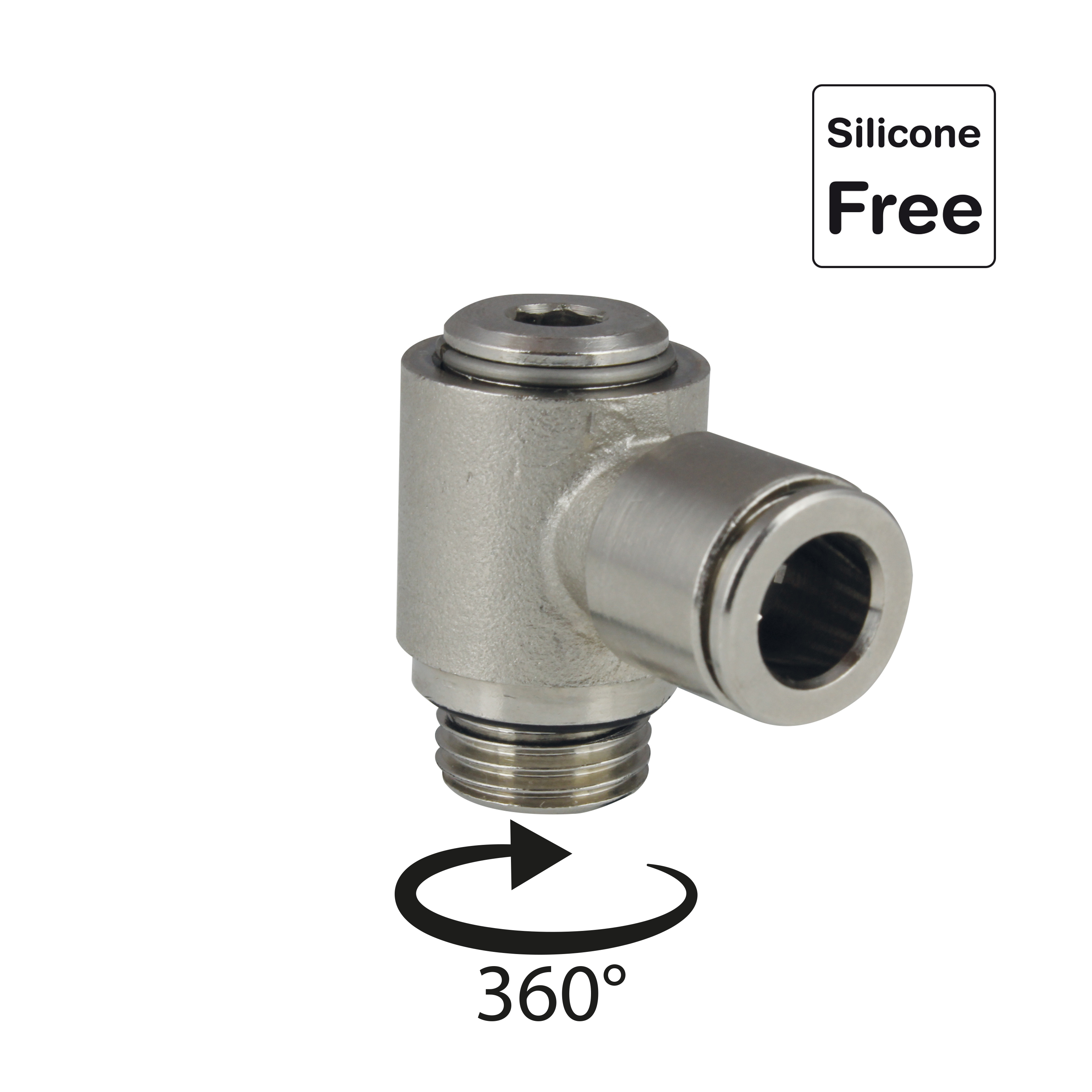 Steckverschraubung in Messing vernickelt