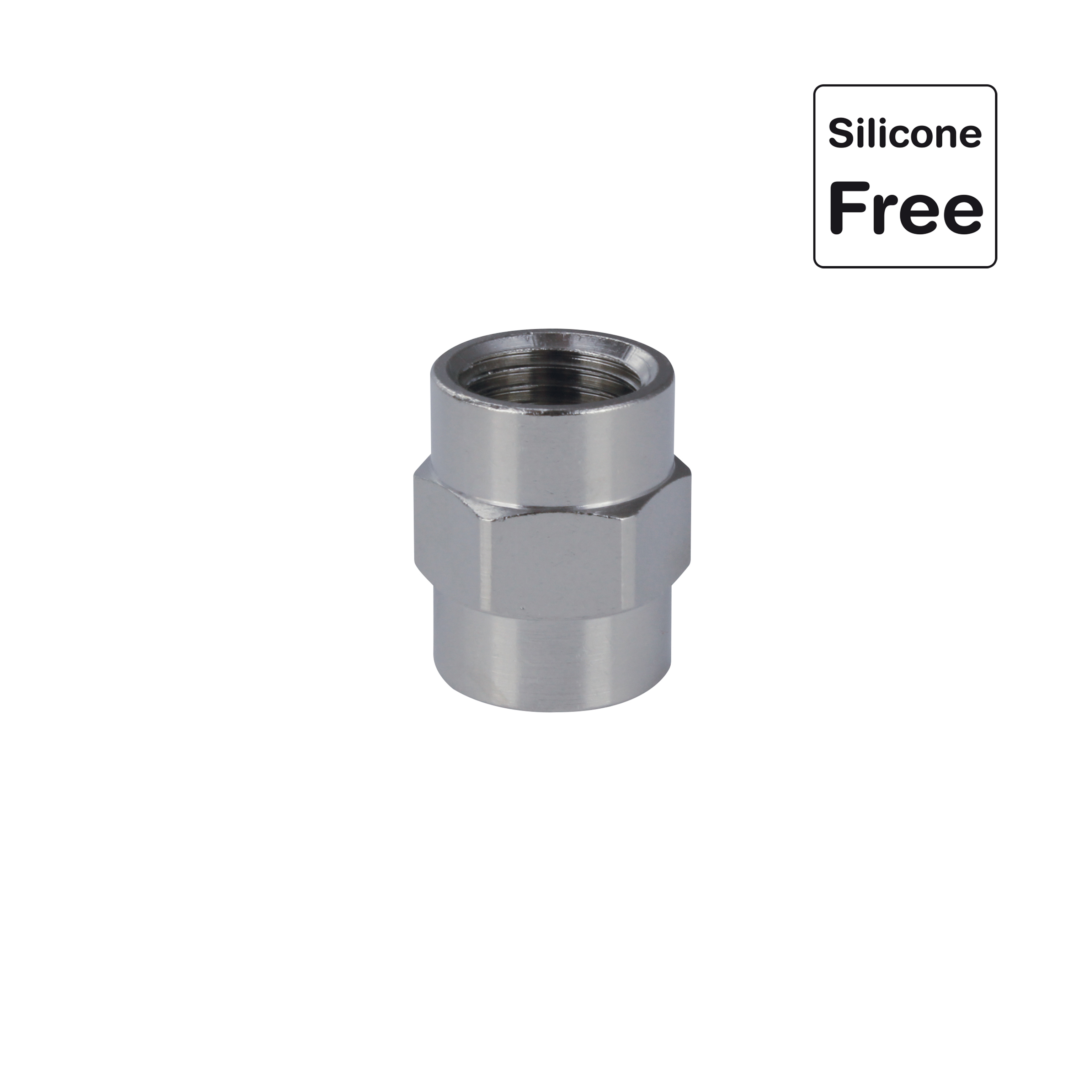 Muffe in Messing vernickelt