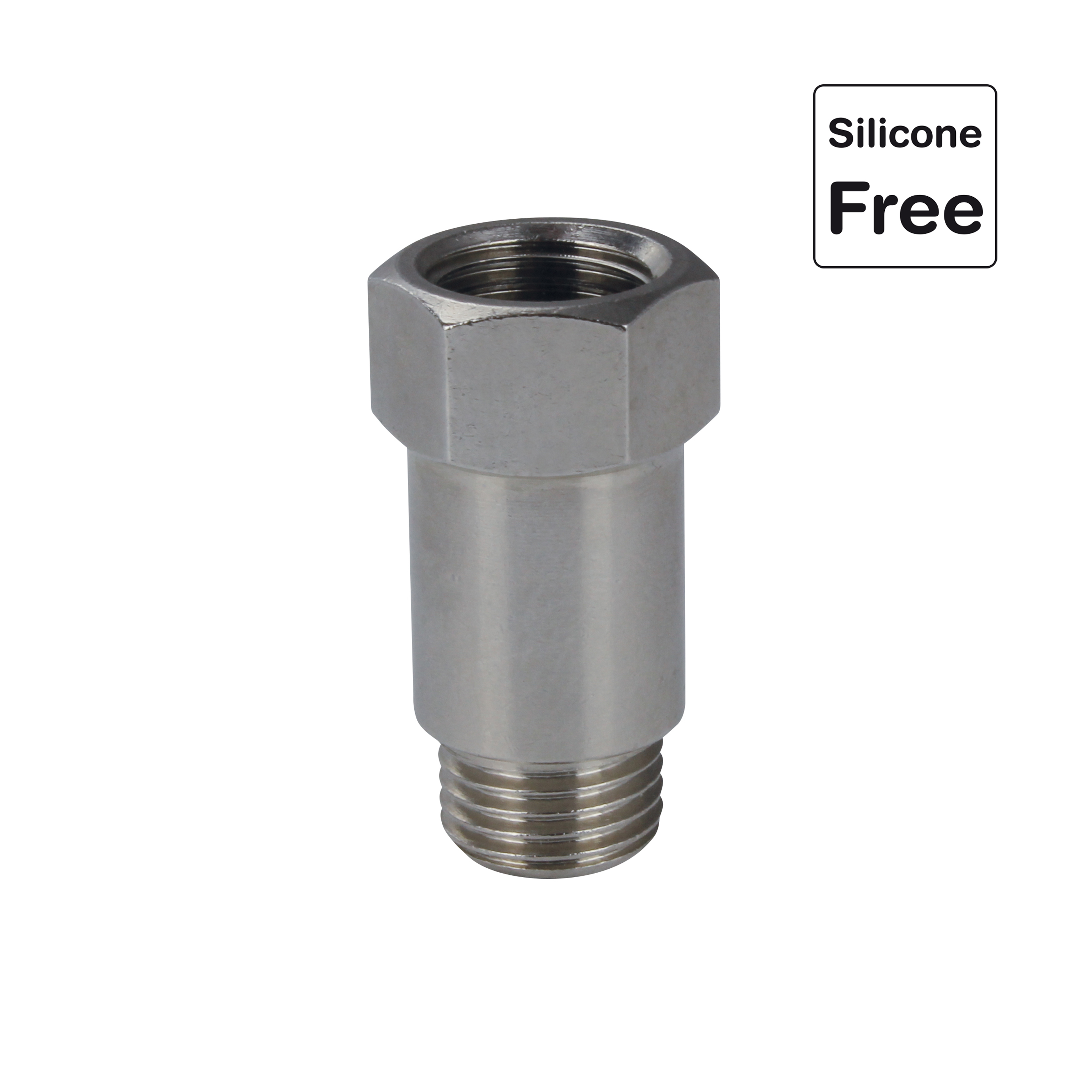 Verlängerung zylindrisch in Messing vernickelt