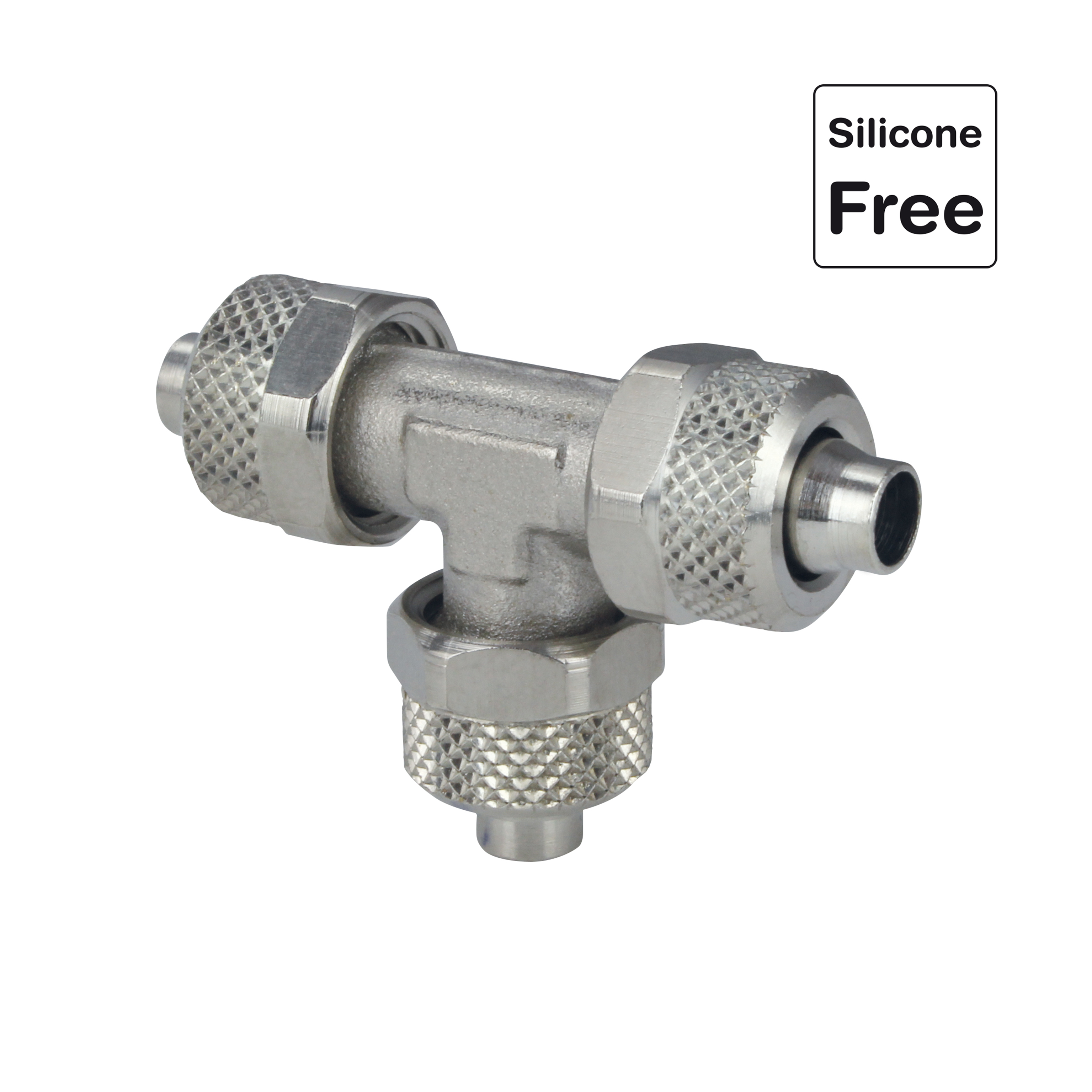 Push-On, Schnellverschraubung, Schlauchverschraubung mit Überwurfmutter Messing vernickelt