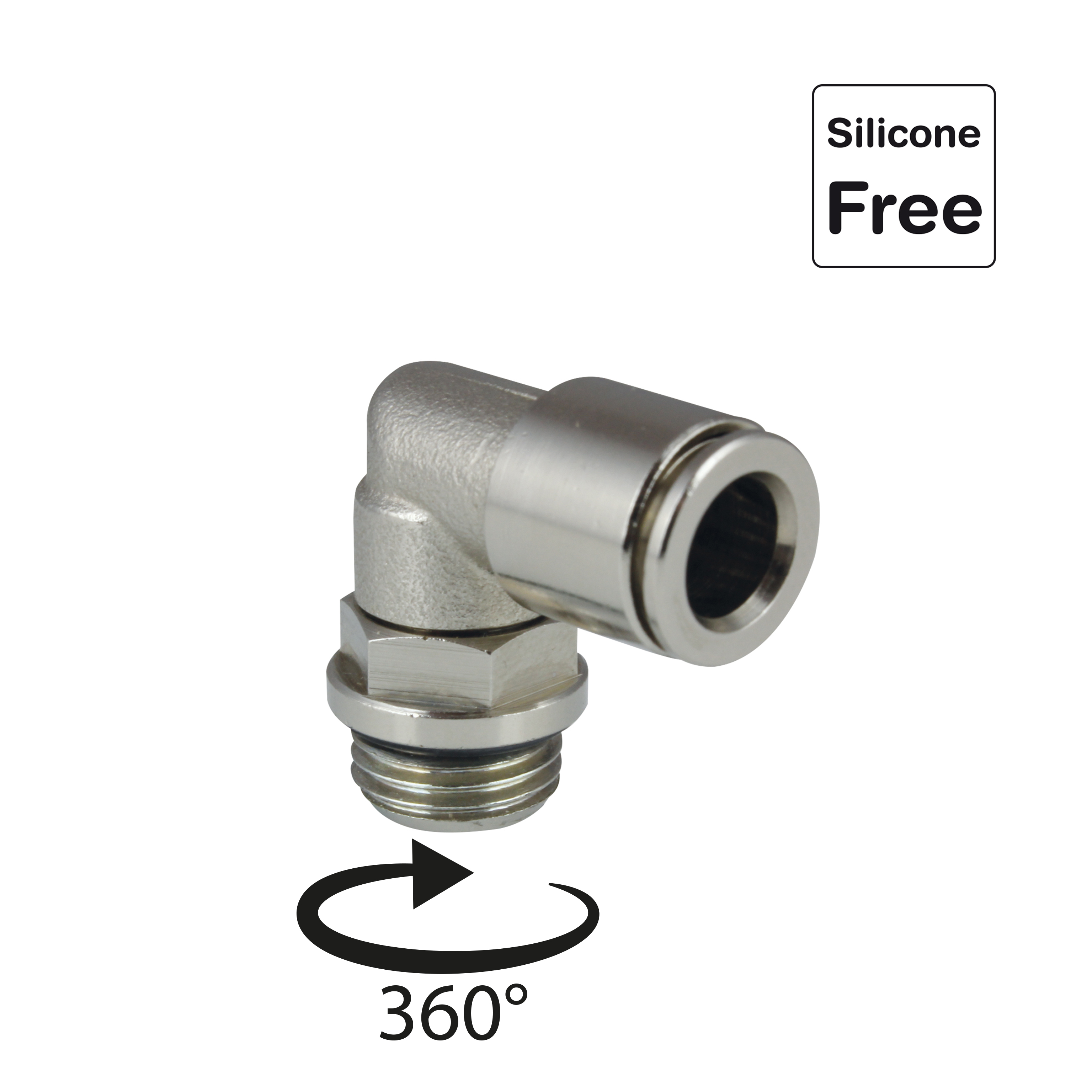 Steckverschraubung in Messing vernickelt