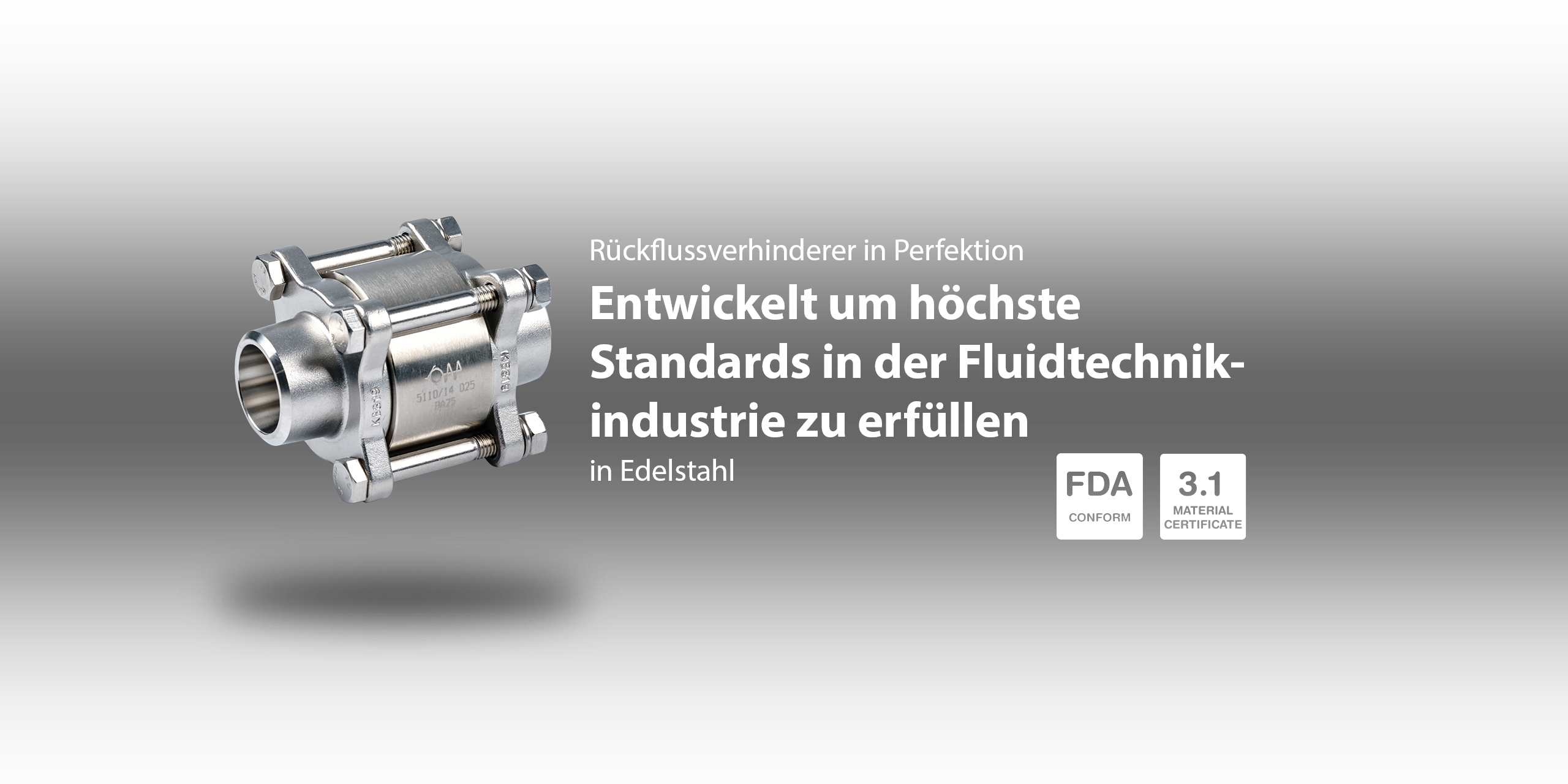 Die Perfektion der Rückschlagventile Entwickelt, um den höchsten Standards in der Fluidindustrie aus rostfreiem Stahl zu entsprechen