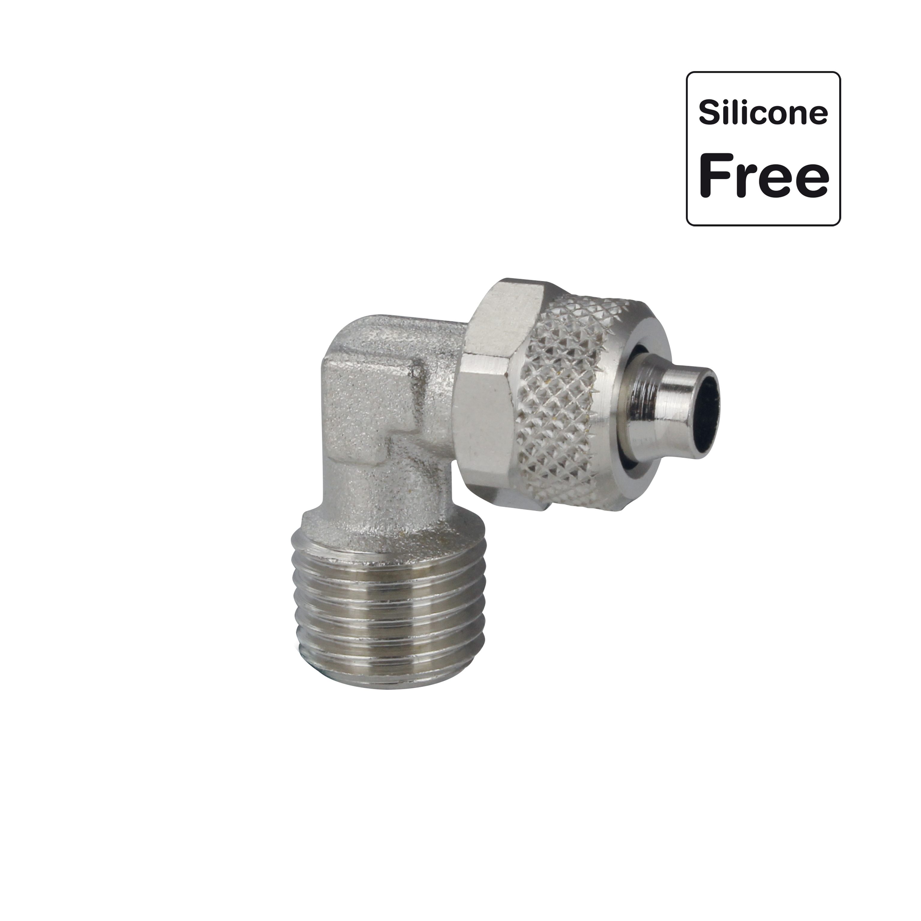 Push-On, Schnellverschraubung, Schlauchverschraubung mit Überwurfmutter Messing vernickelt