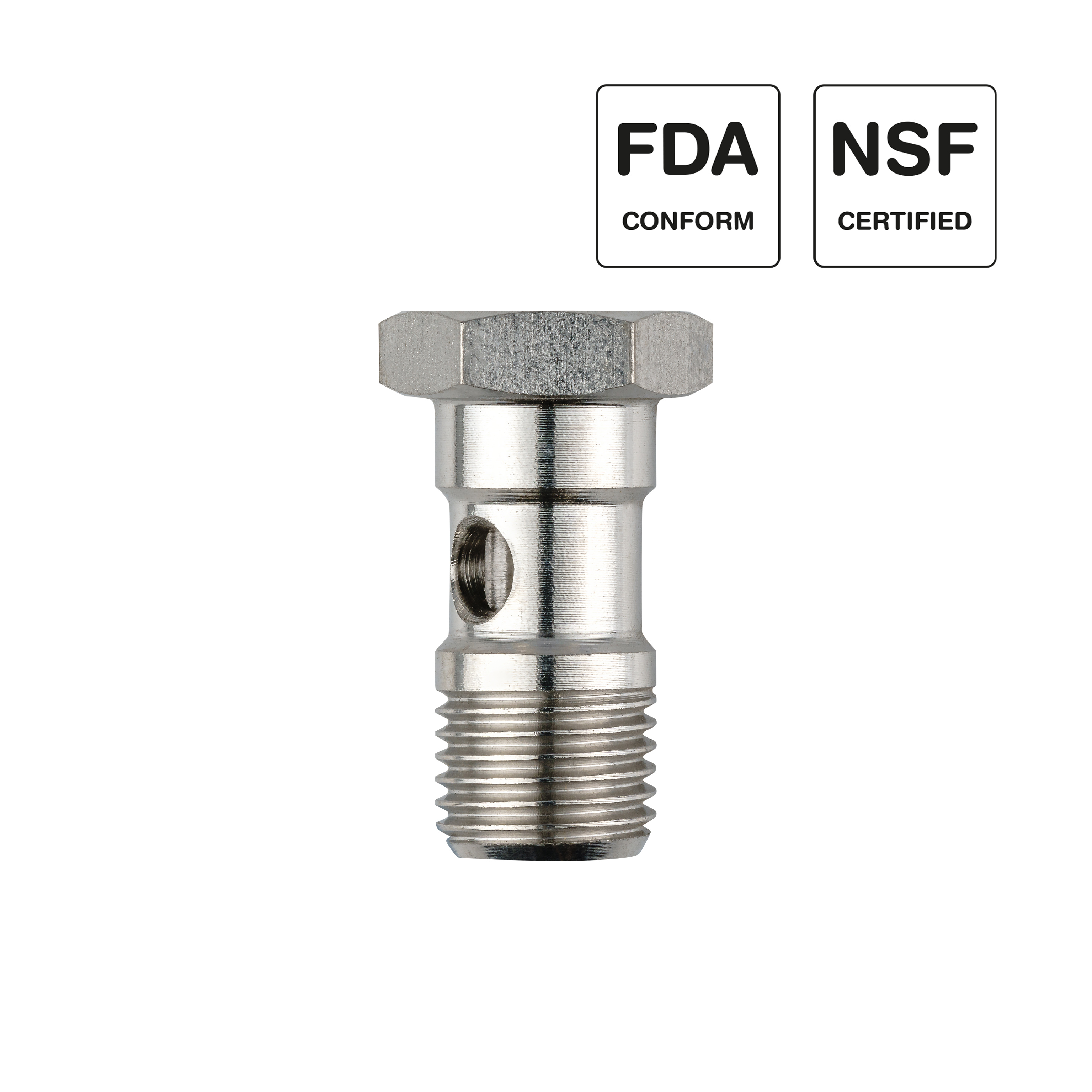 Steckverschraubung in Edelstahl, NSF, FDA