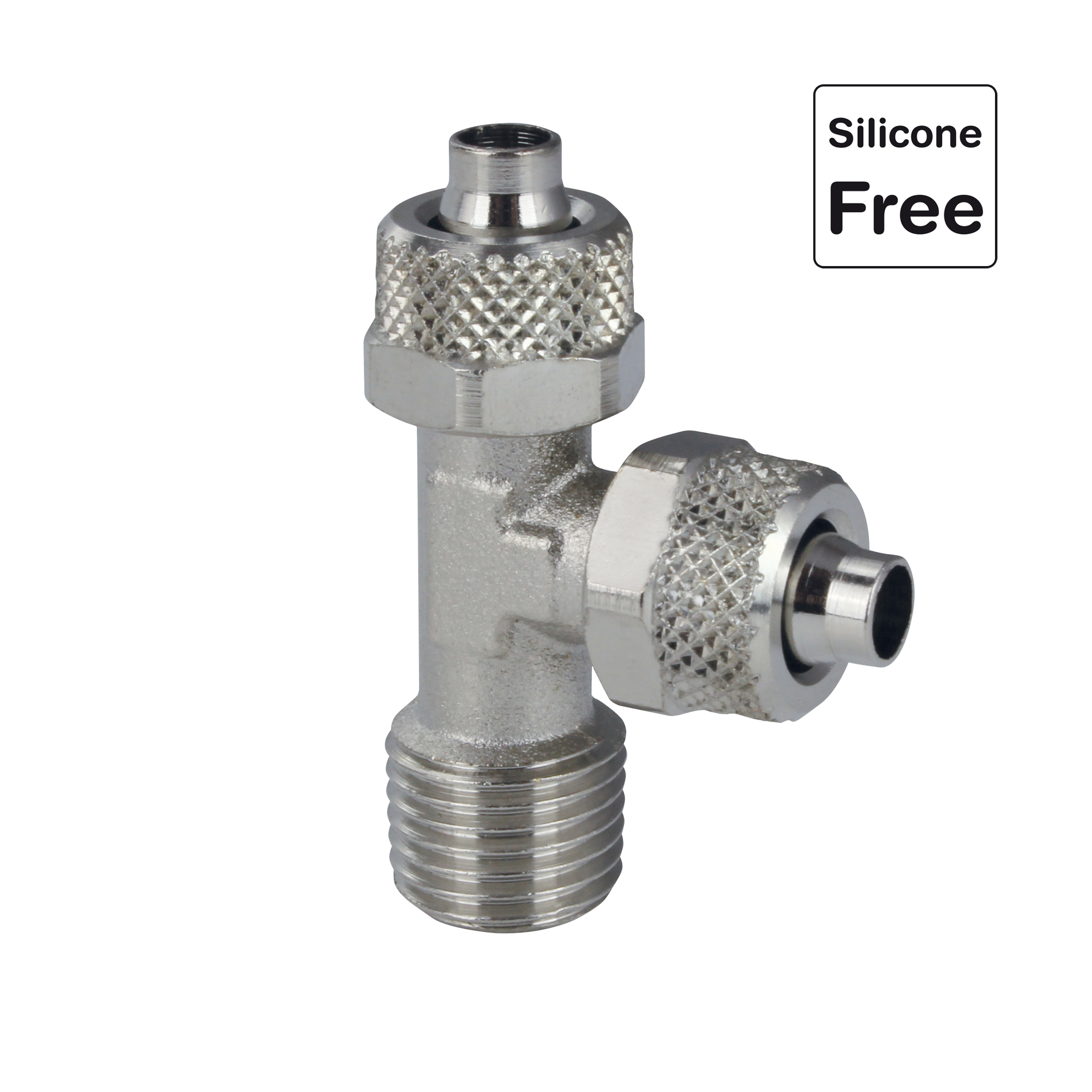 Push-On, Schnellverschraubung, Schlauchverschraubung mit Überwurfmutter Messing vernickelt