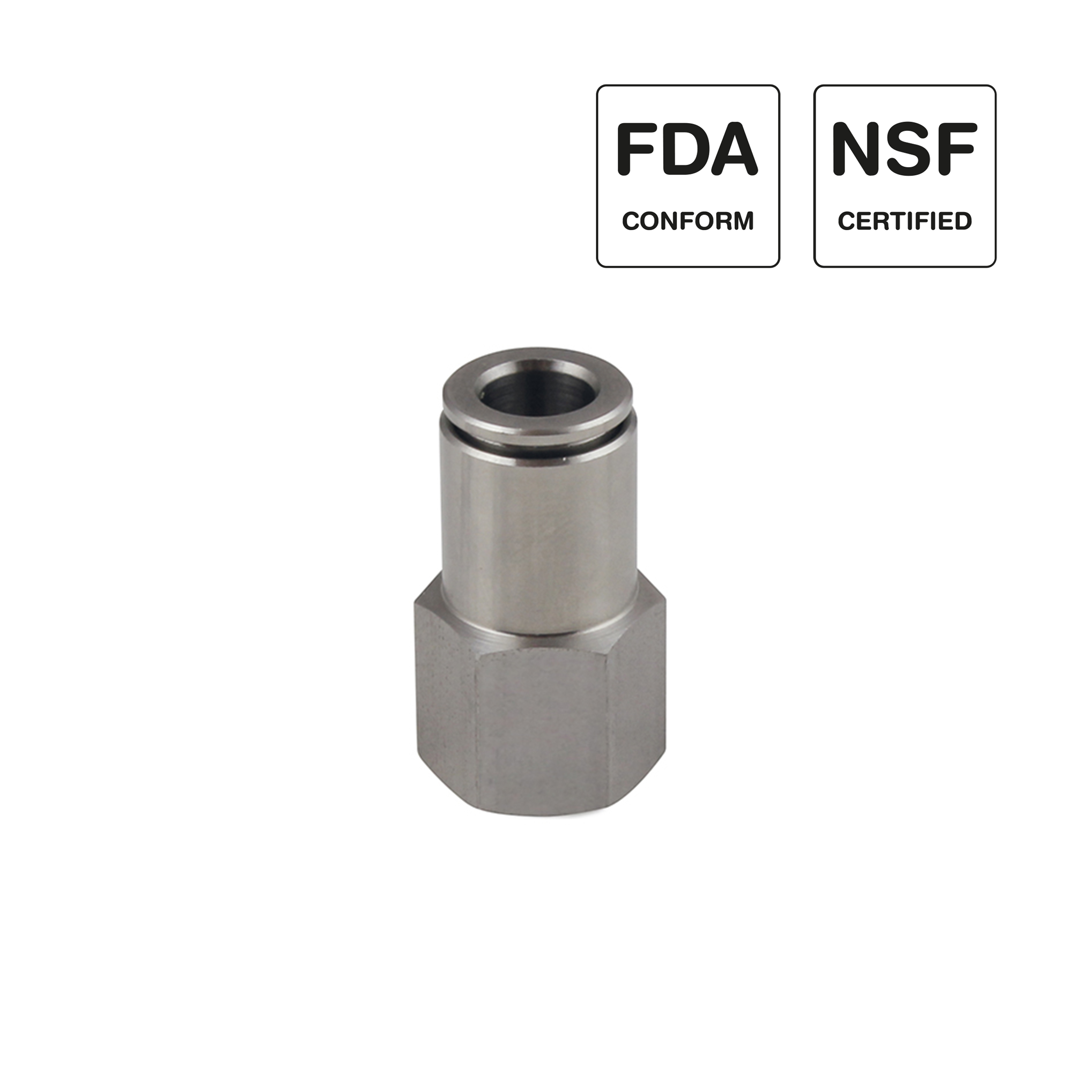 Steckverschraubung in Edelstahl, NSF, FDA