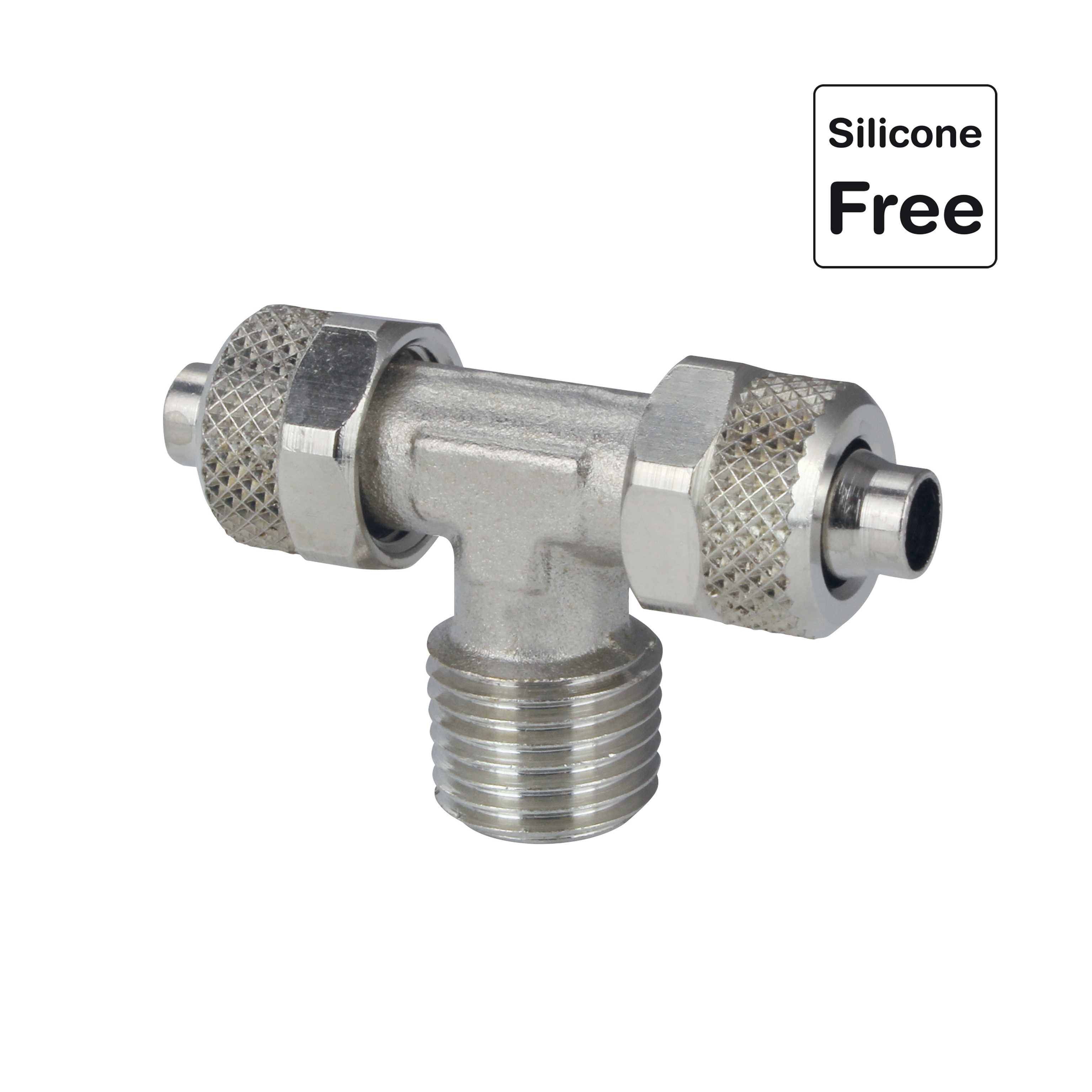 Push-On, Schnellverschraubung, Schlauchverschraubung mit Überwurfmutter Messing vernickelt