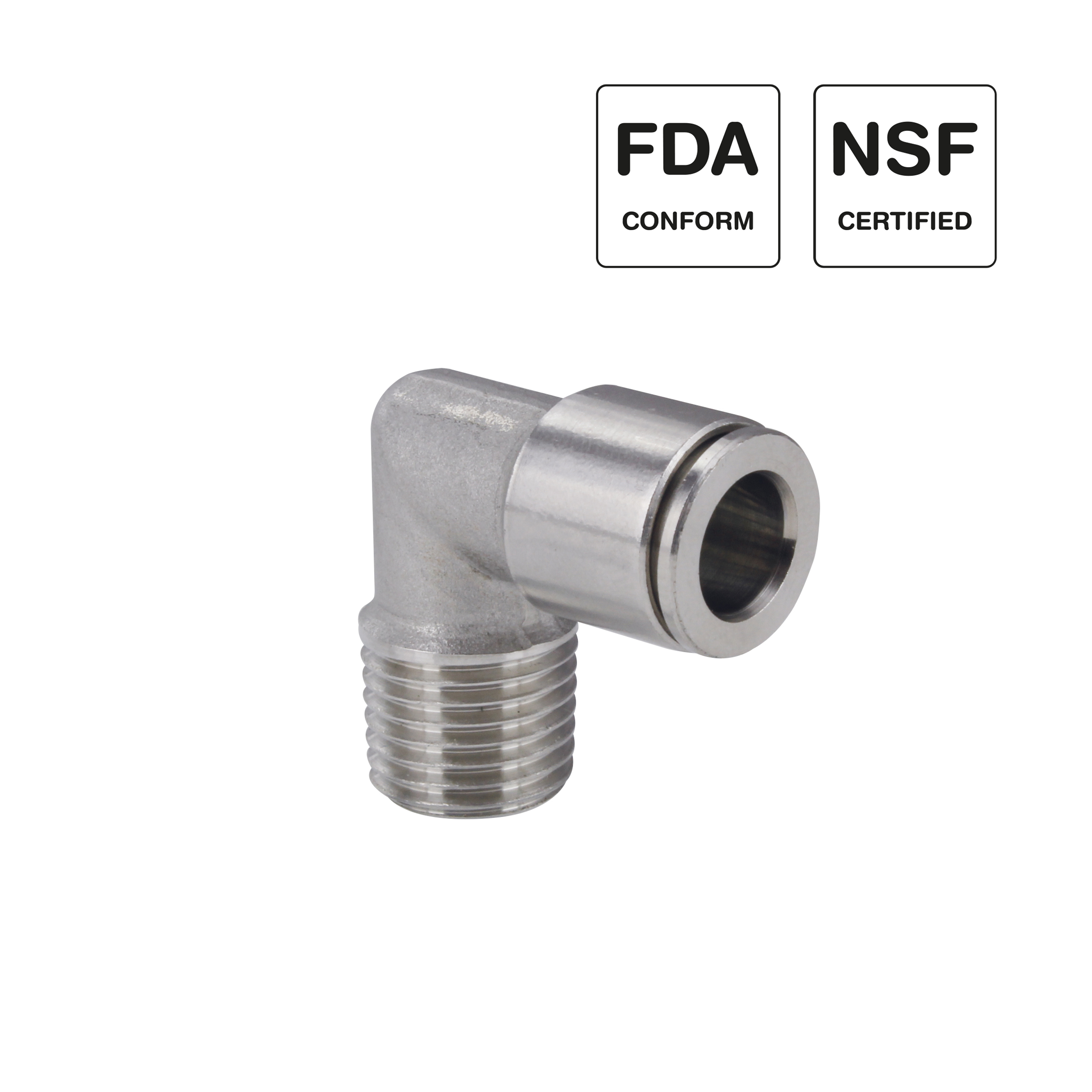 Steckverschraubung in Edelstahl, NSF, FDA