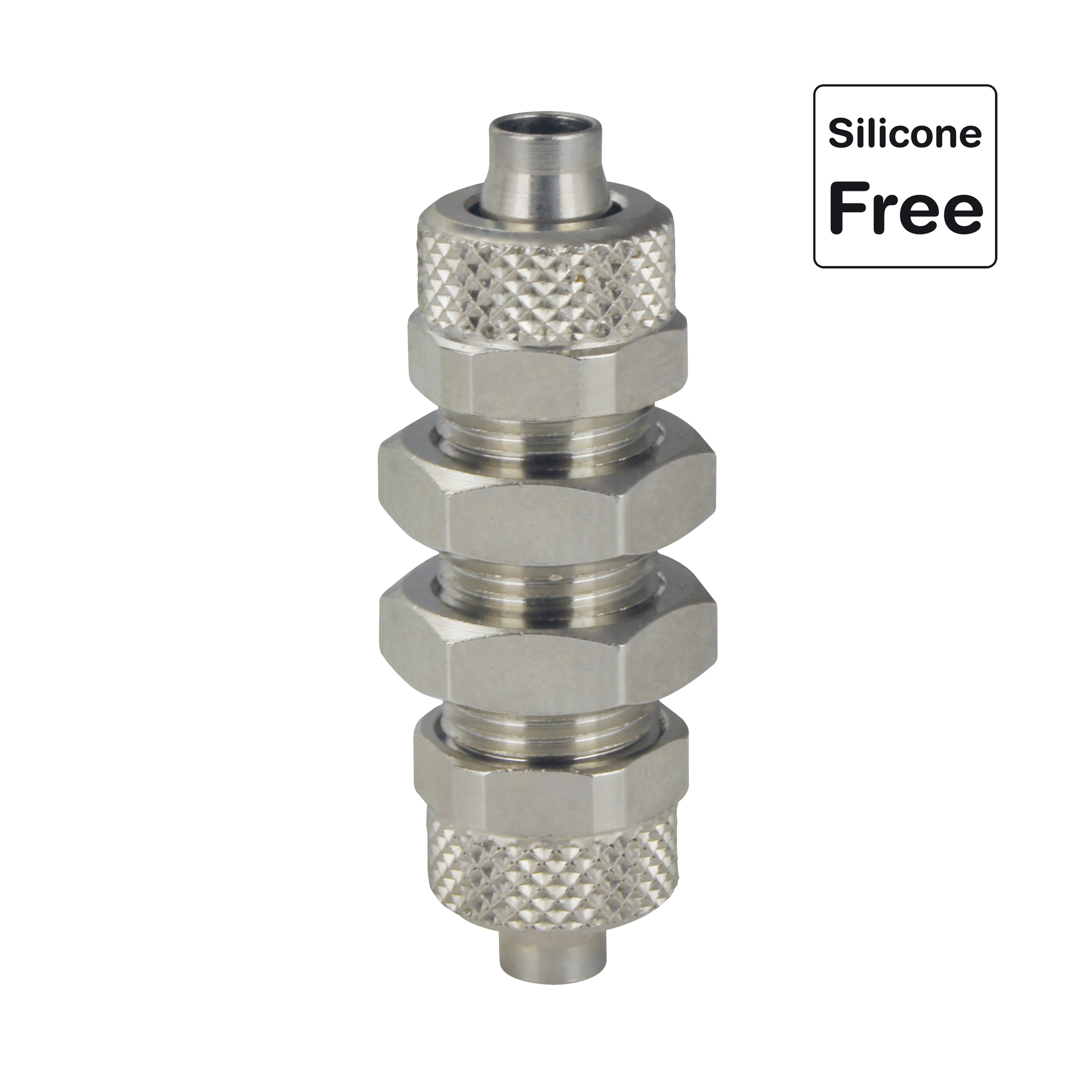 Push-On, Schnellverschraubung, Schlauchverschraubung mit Überwurfmutter Messing vernickelt