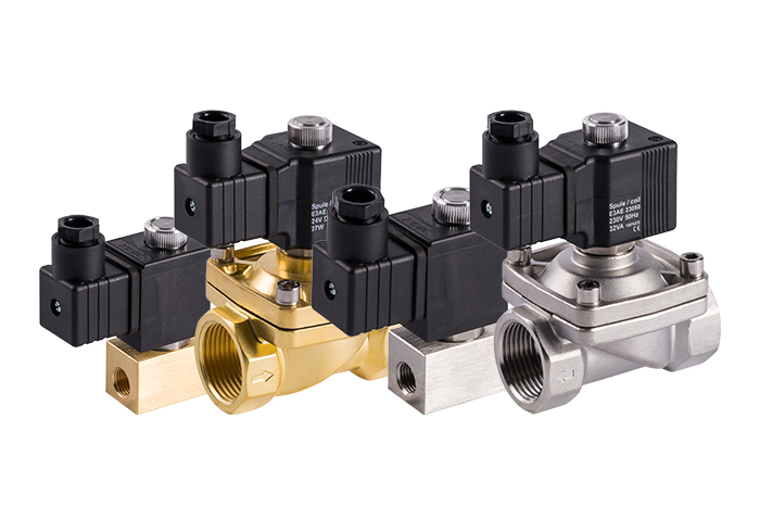 Magnetventil in Messing, direktgesteuert, servogesteuert, zwangsgesteuert, stromlos geschlossen