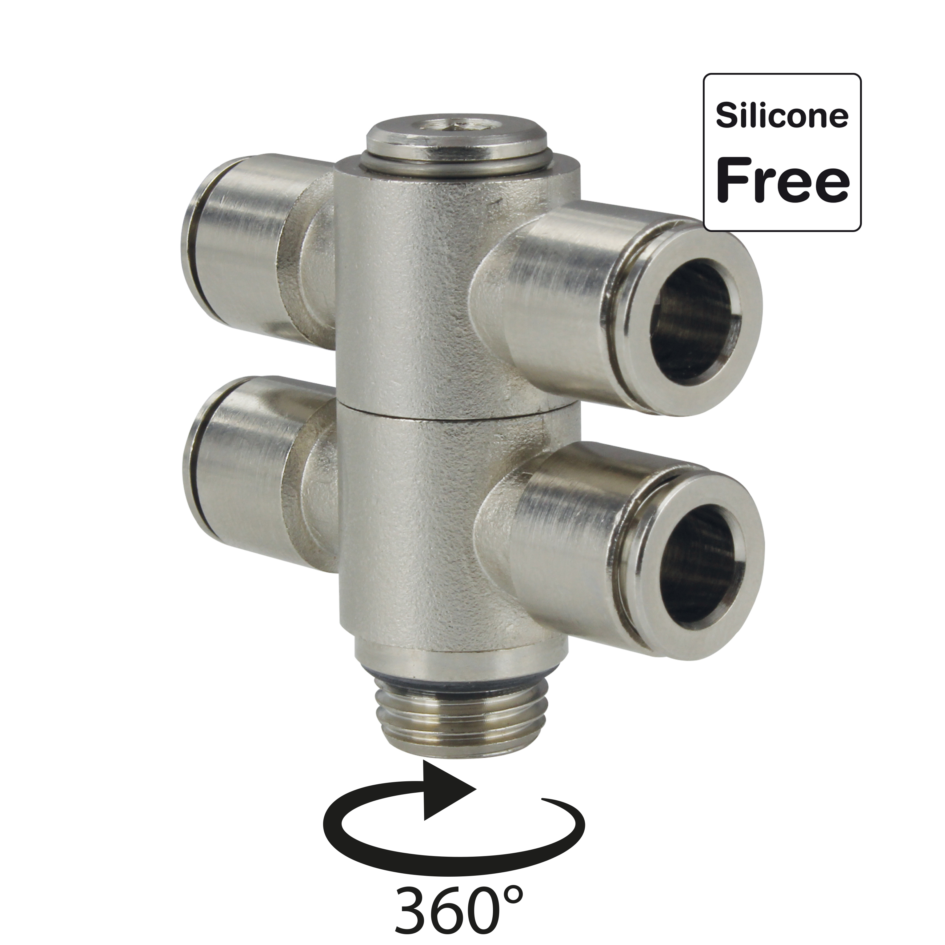 Steckverschraubung in Messing vernickelt