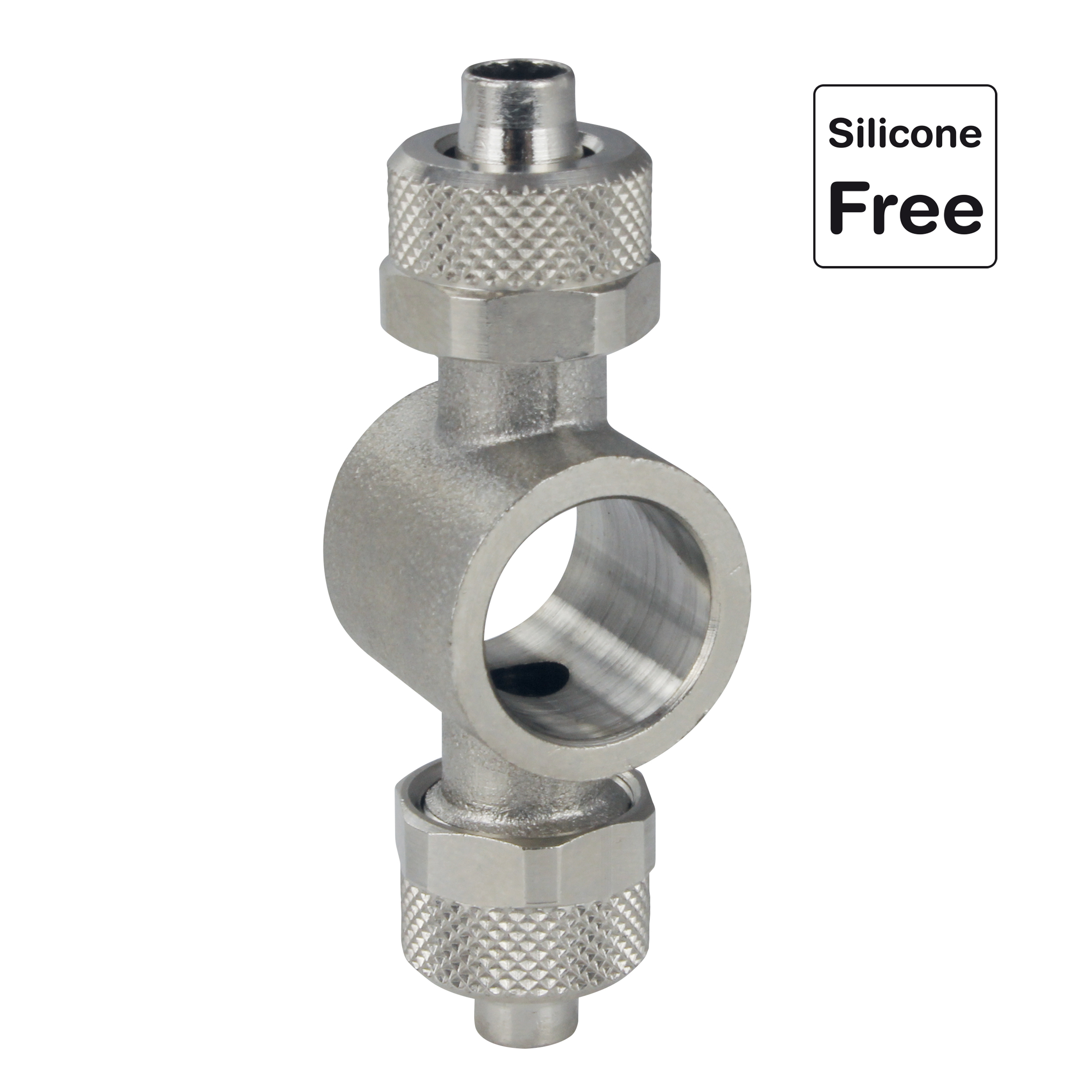 Push-On, Schnellverschraubung, Schlauchverschraubung mit Überwurfmutter Messing vernickelt