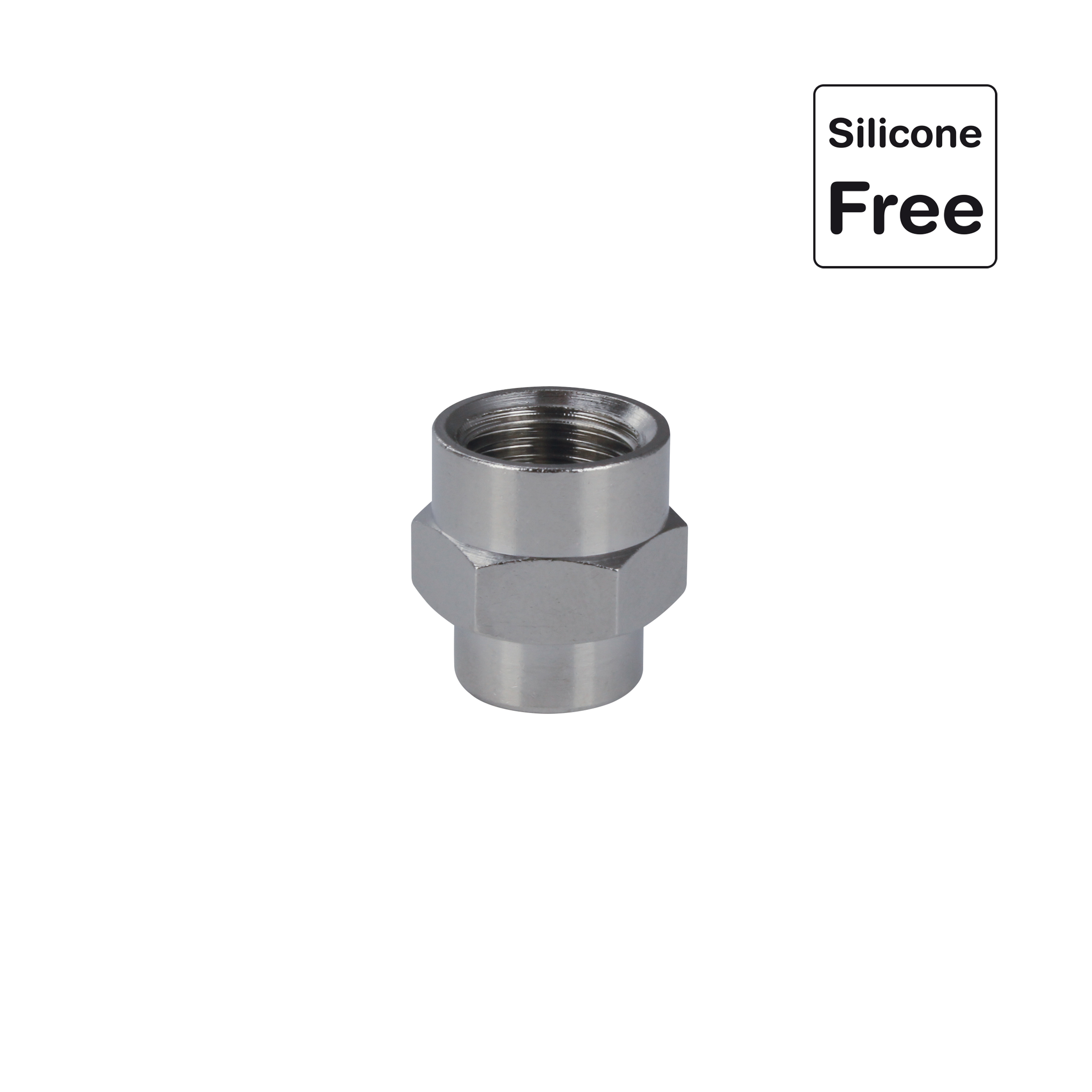 Reduziermuffe in Messing vernickelt