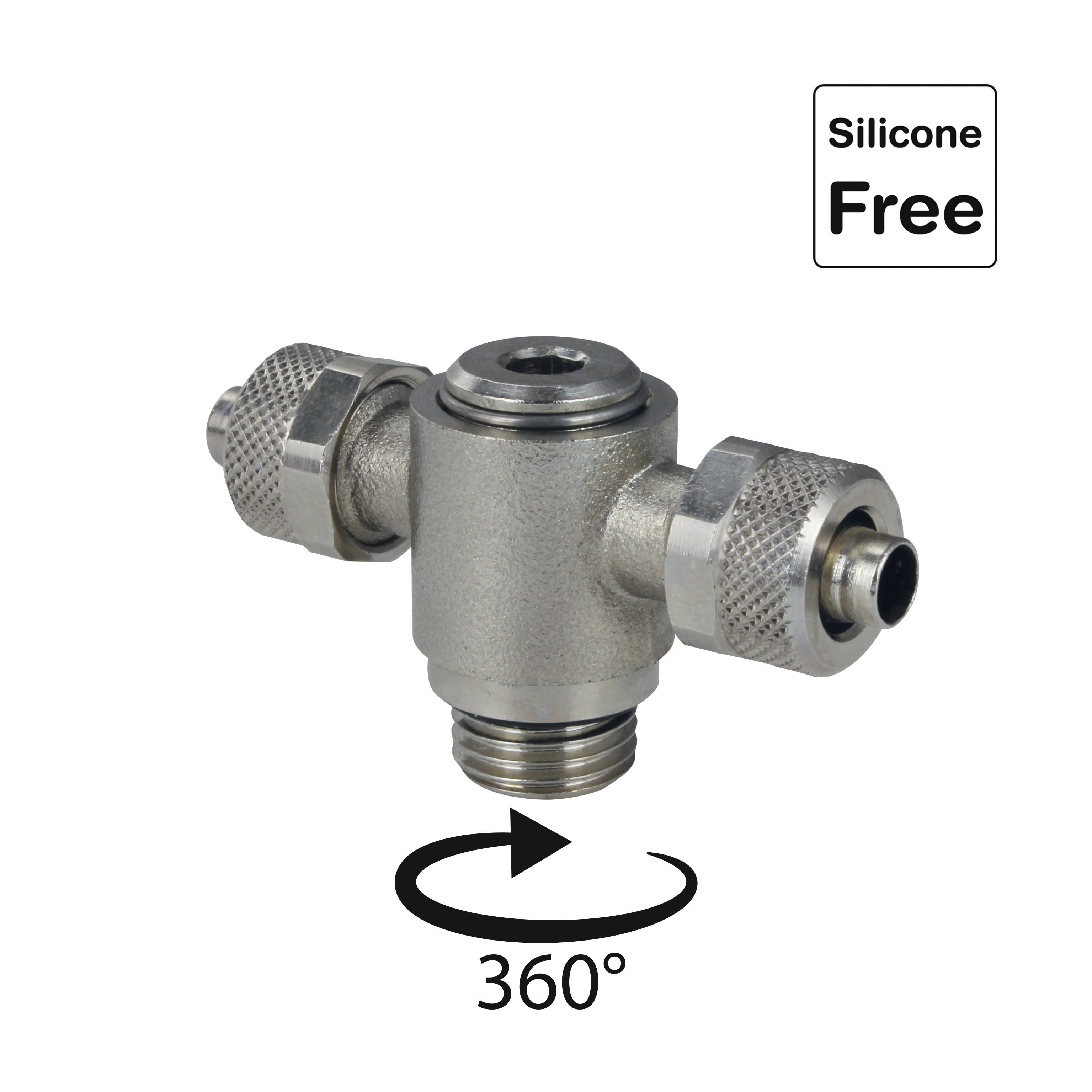 Push-On, Schnellverschraubung, Schlauchverschraubung mit Überwurfmutter Messing vernickelt