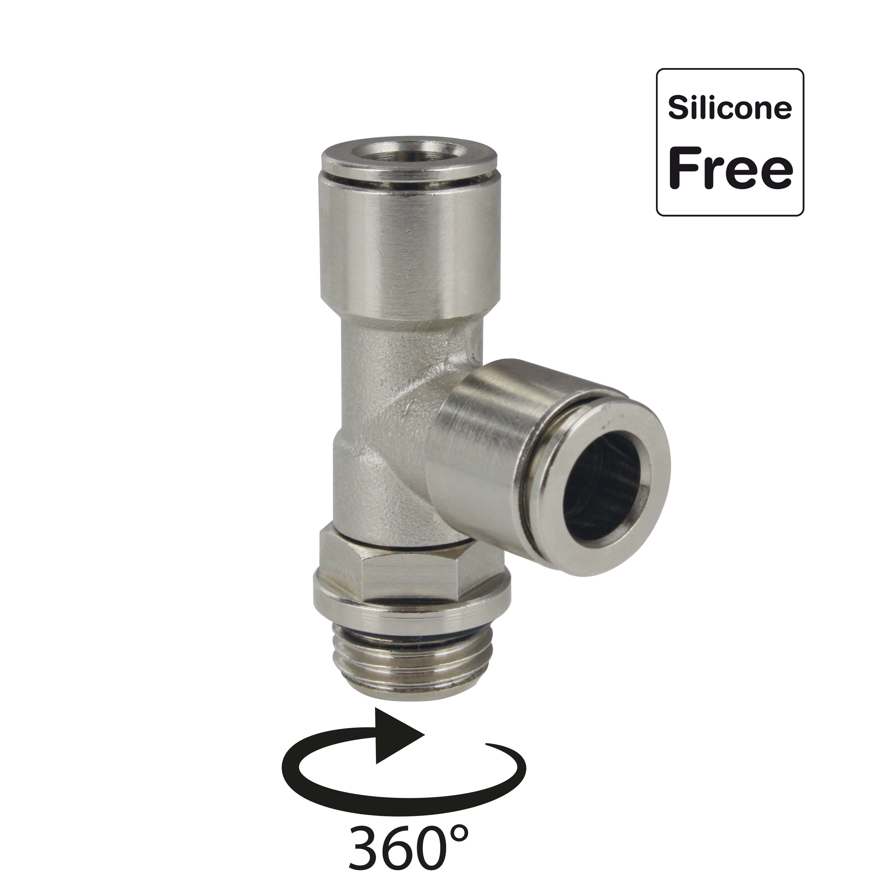 Steckverschraubung in Messing vernickelt