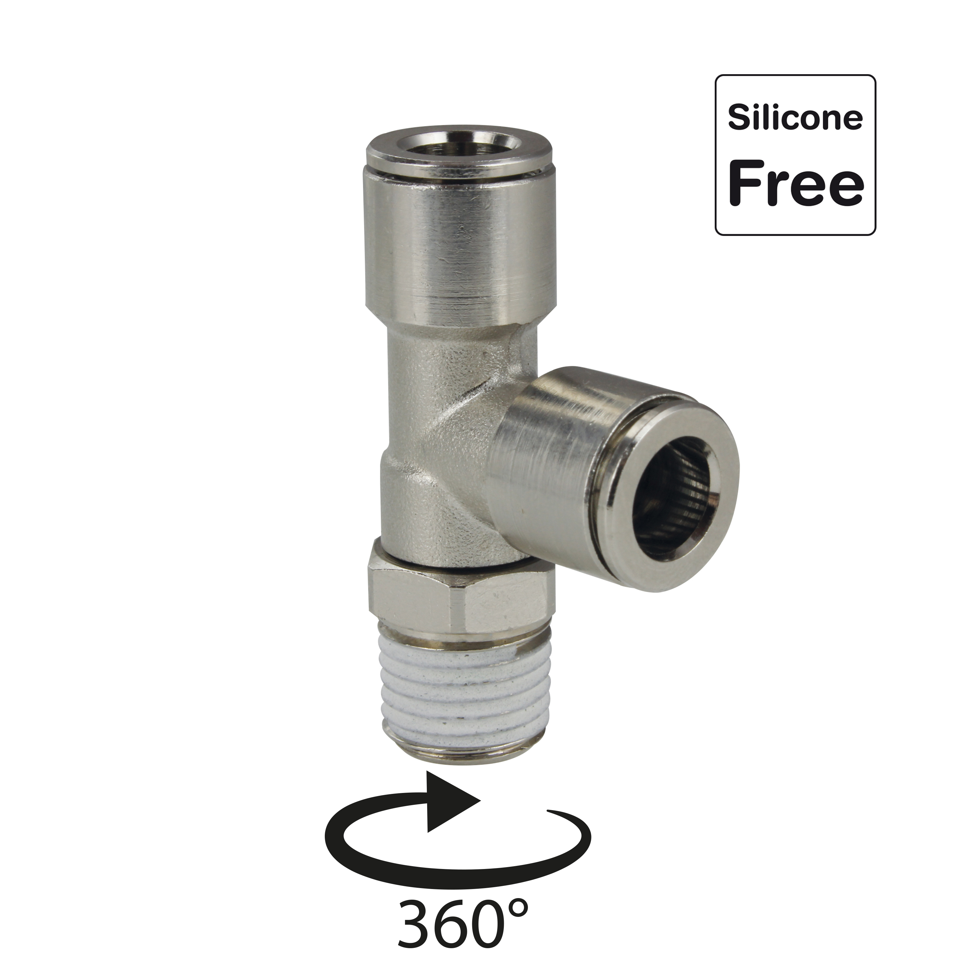 Steckverschraubung in Messing vernickelt