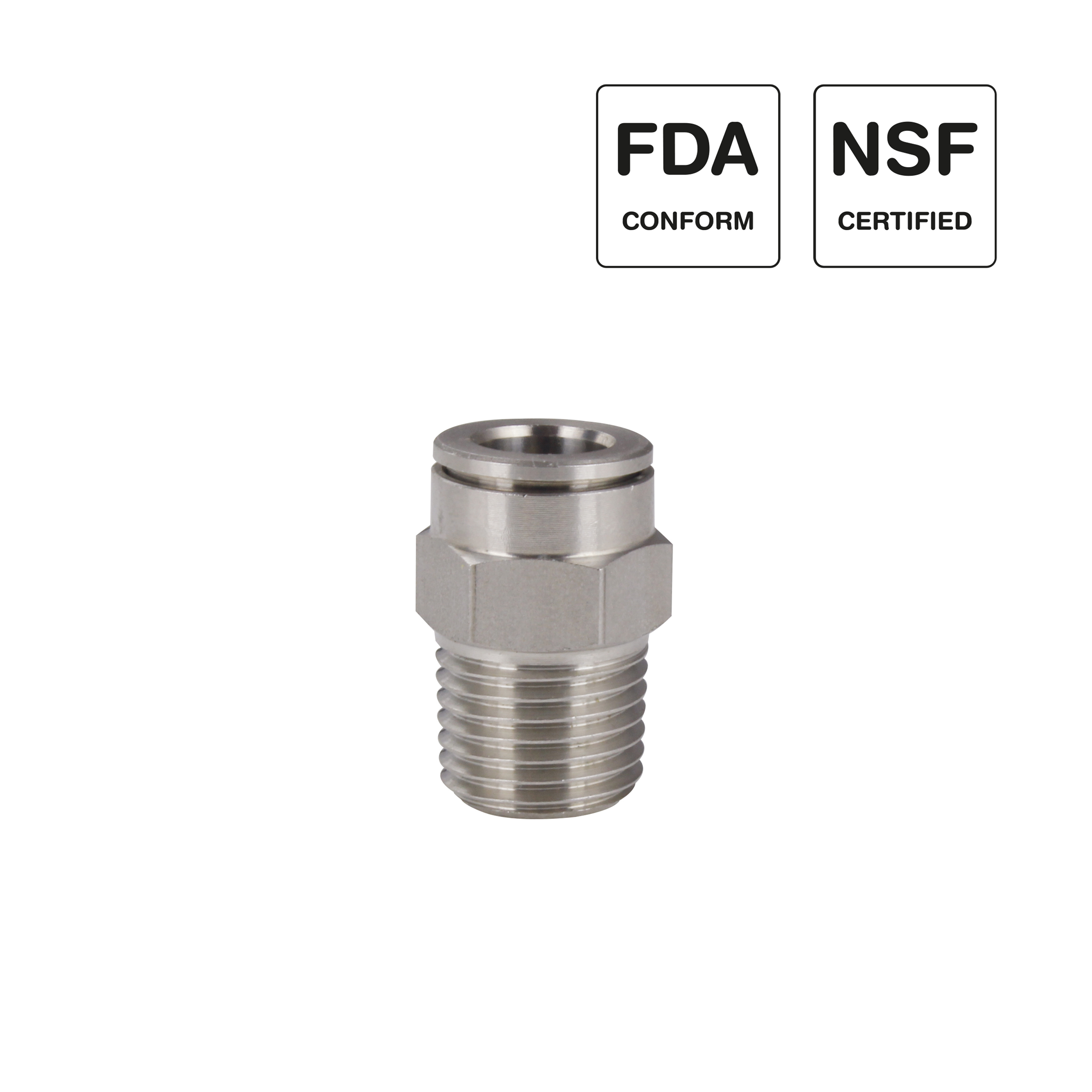 Steckverschraubung in Edelstahl, NSF, FDA