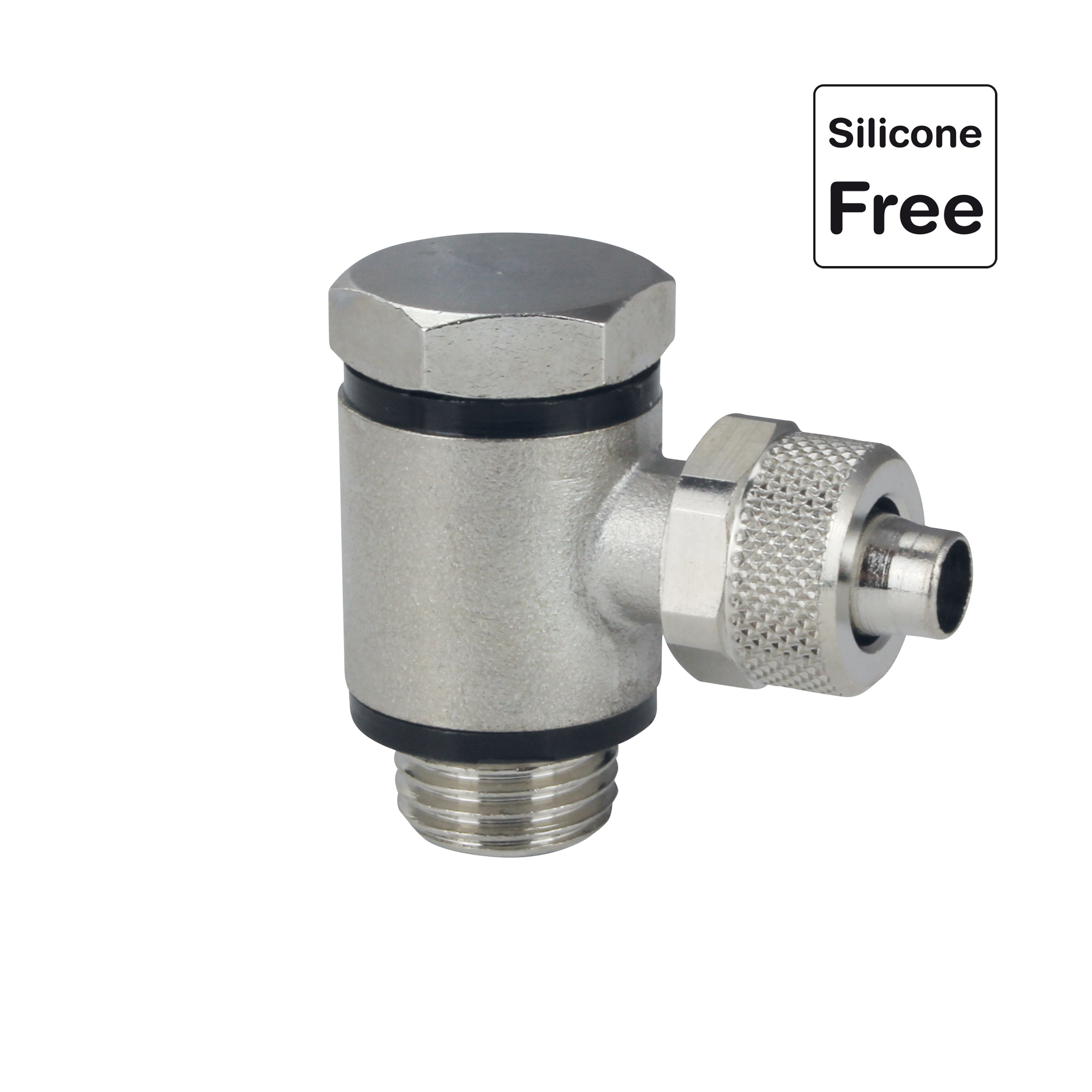 Push-On, Schnellverschraubung, Schlauchverschraubung mit Überwurfmutter Messing vernickelt