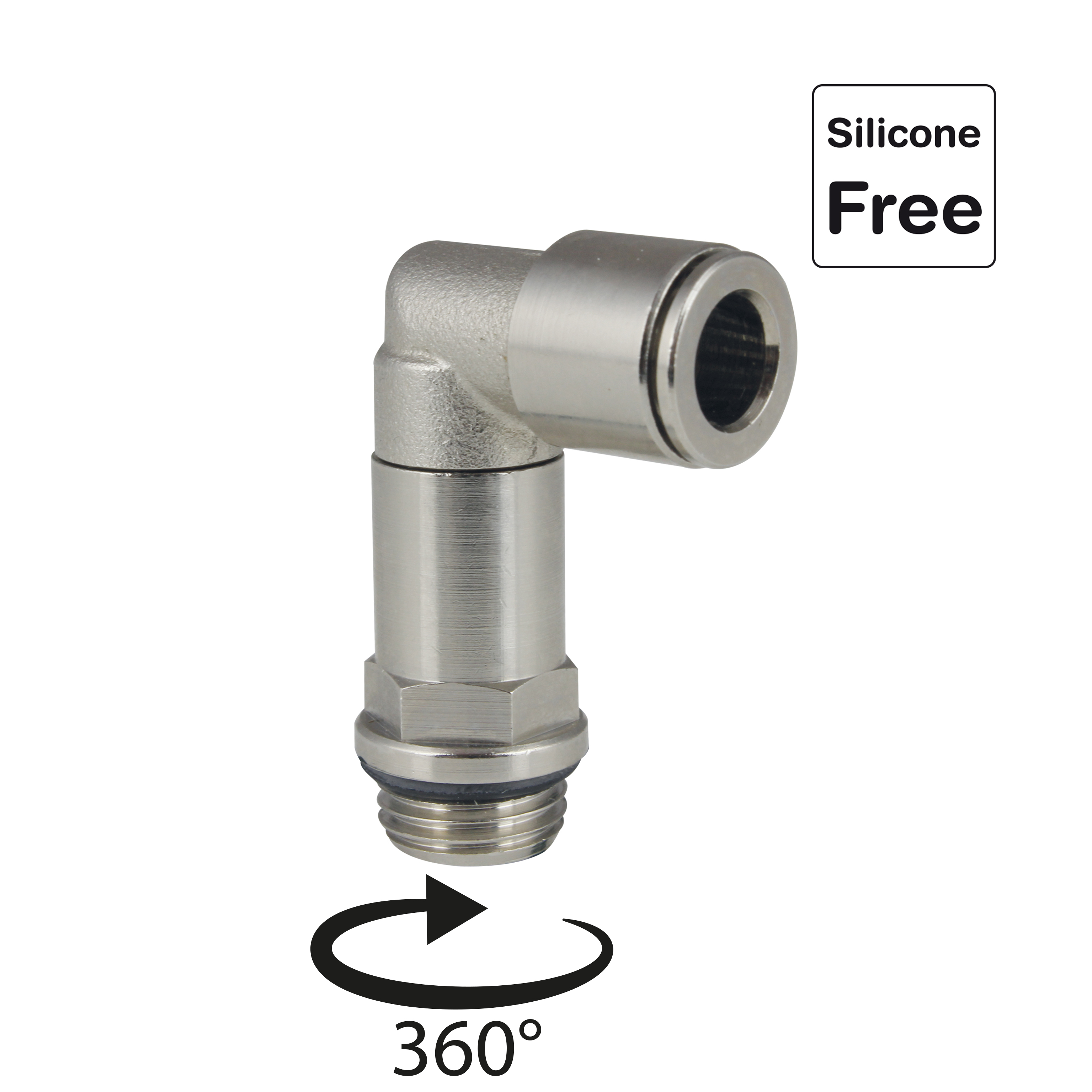 Steckverschraubung in Messing vernickelt