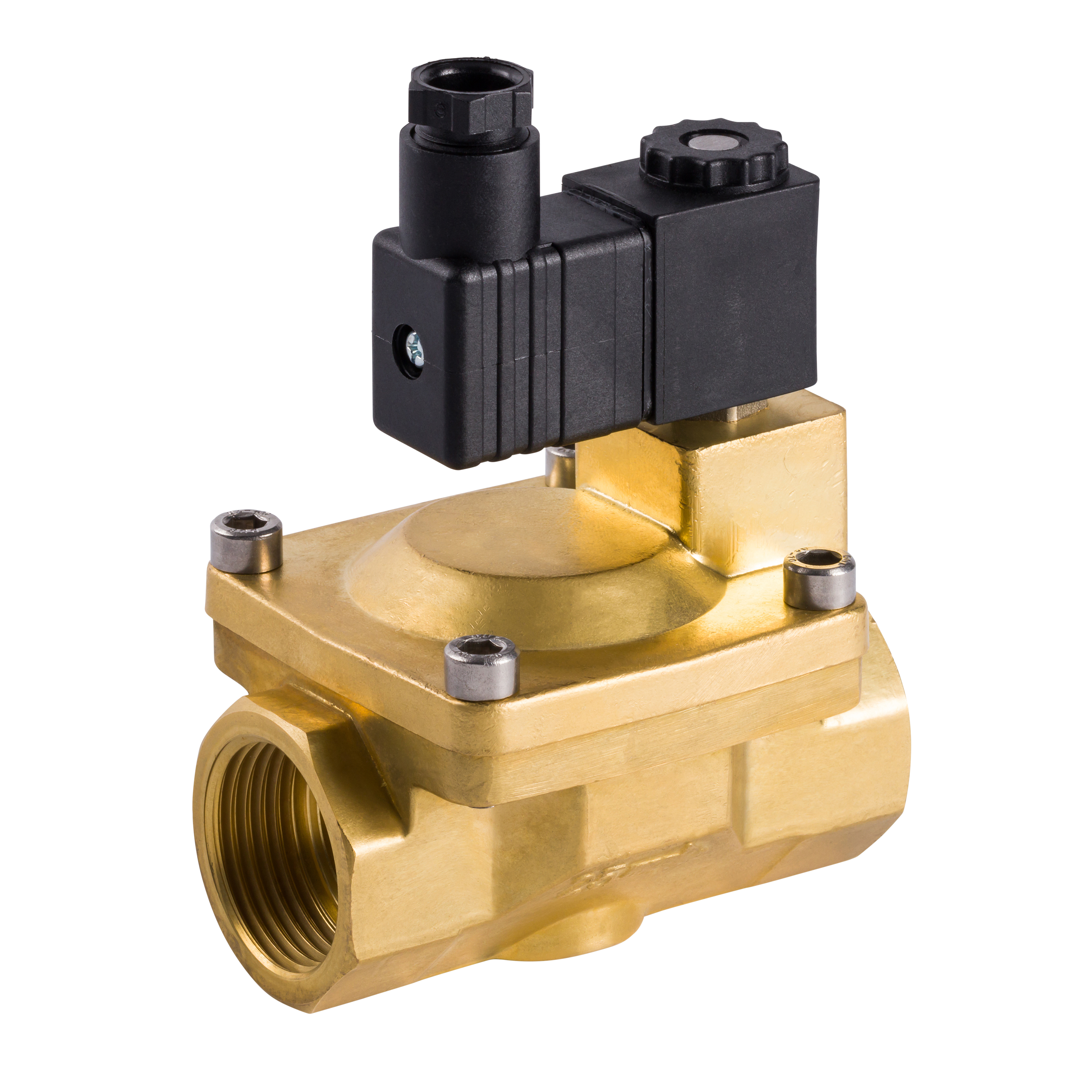 2/2-Wege Servogesteuertes Magnetventil, stromlos geschlossen, Messing