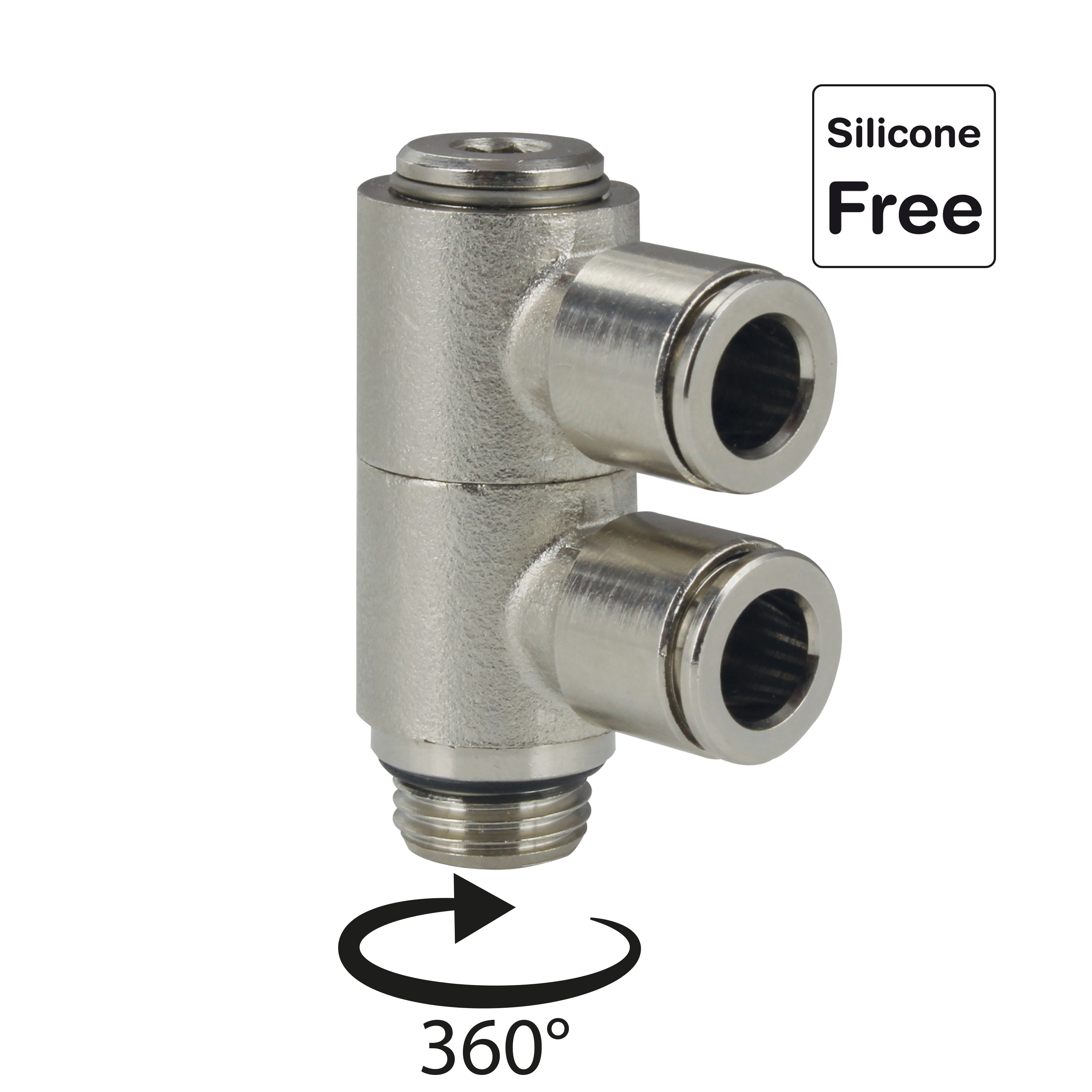 Steckverschraubung in Messing vernickelt