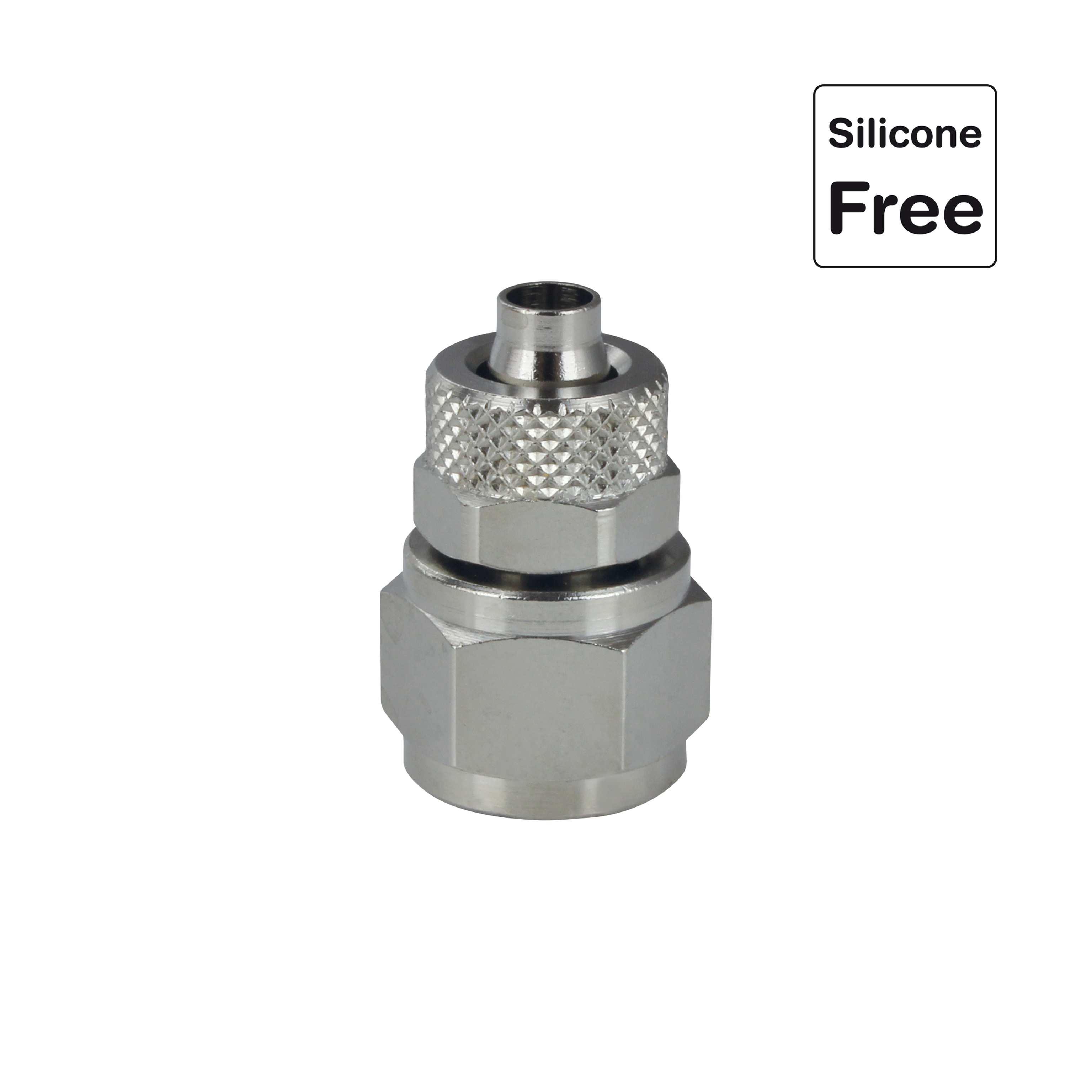 Push-On, Schnellverschraubung, Schlauchverschraubung mit Überwurfmutter Messing vernickelt