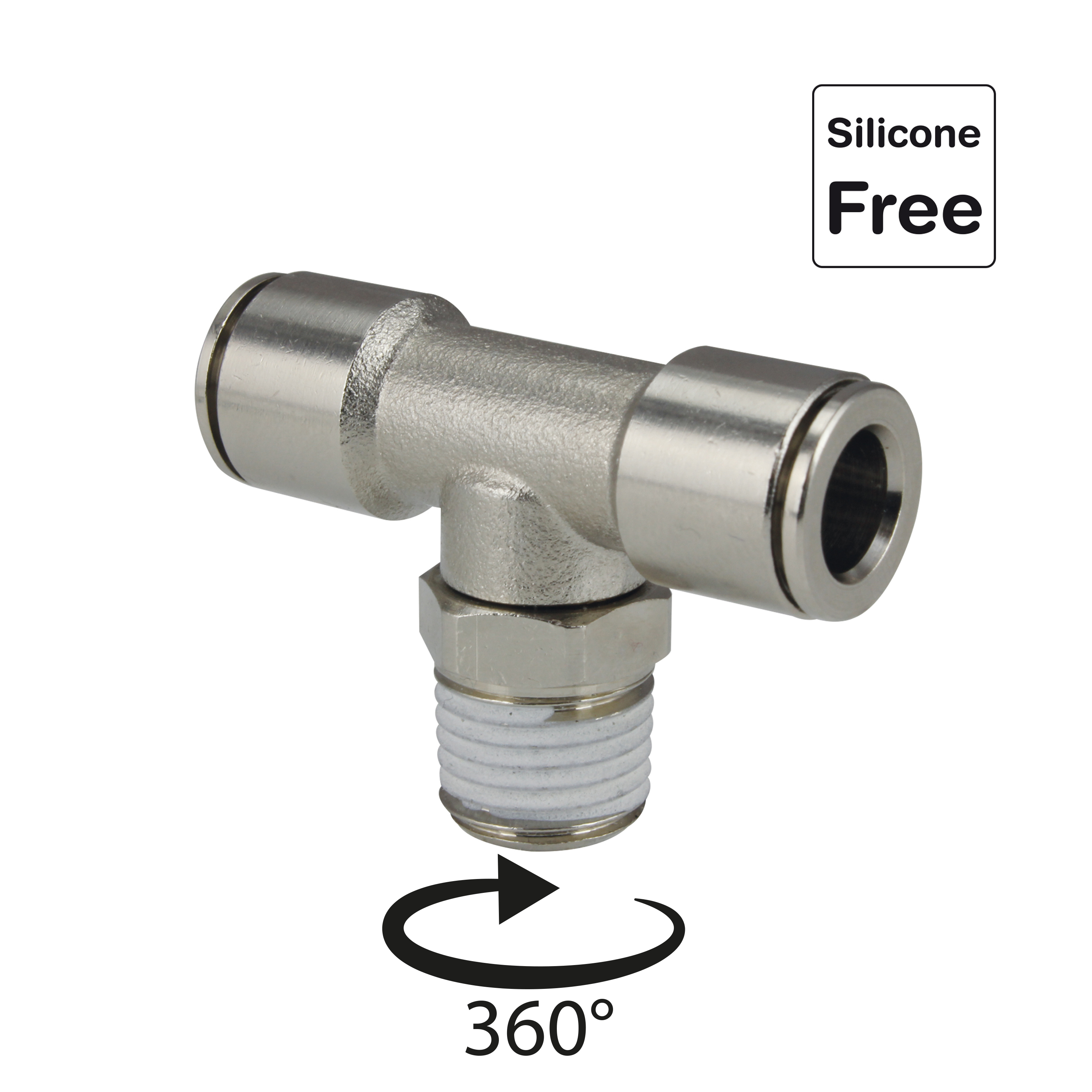 Steckverschraubung in Messing vernickelt