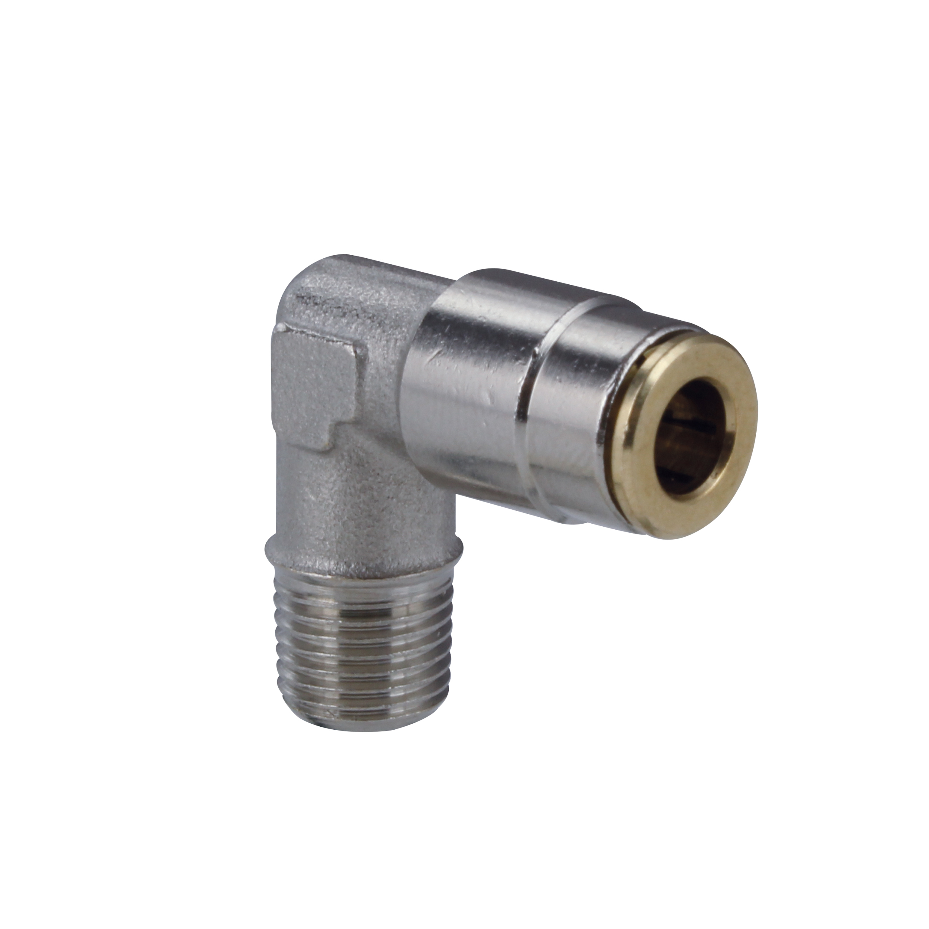 Steckverschraubung in Messing vernickelt für hohe Drücke