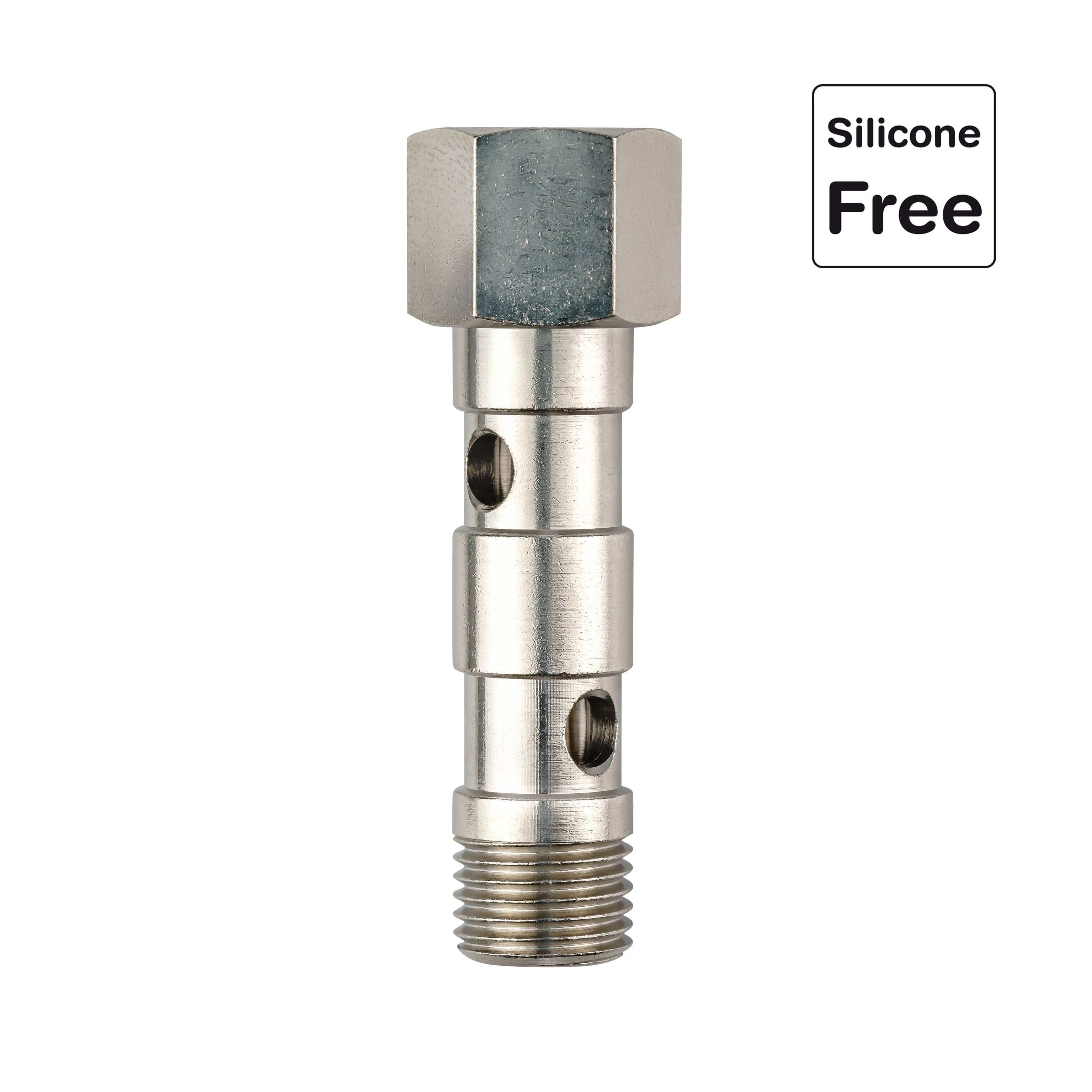 Steckverschraubung in Messing vernickelt