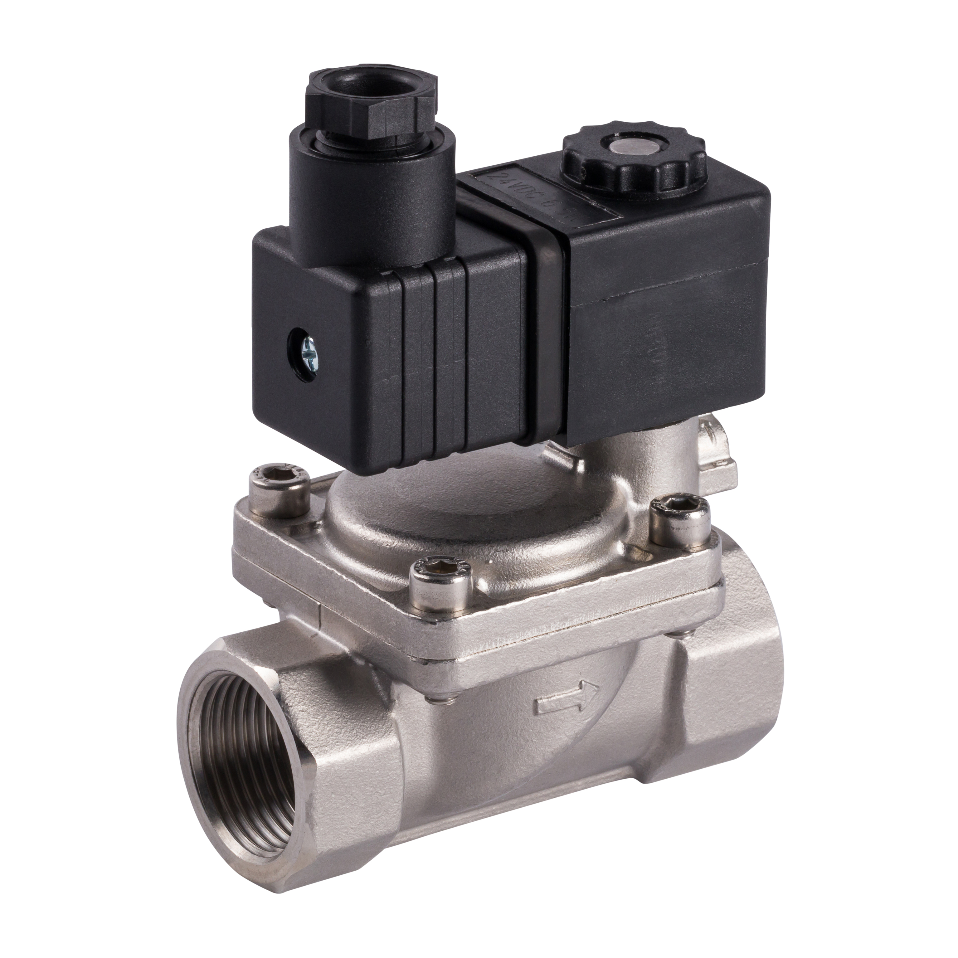 2/2-Wege Servogesteuertes Magnetventil, stromlos geschlossen, Edelstahl