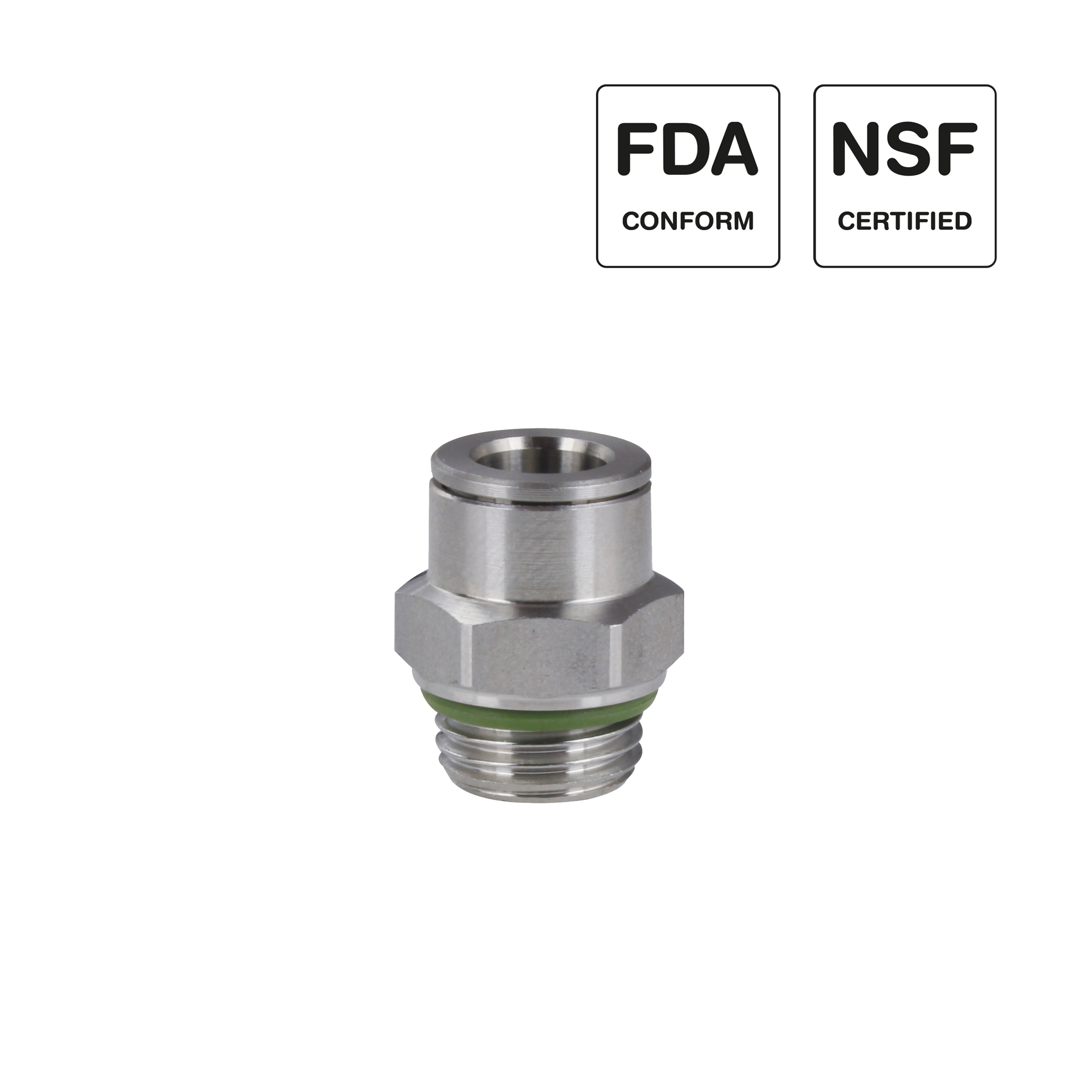 Steckverschraubung in Edelstahl, NSF, FDA