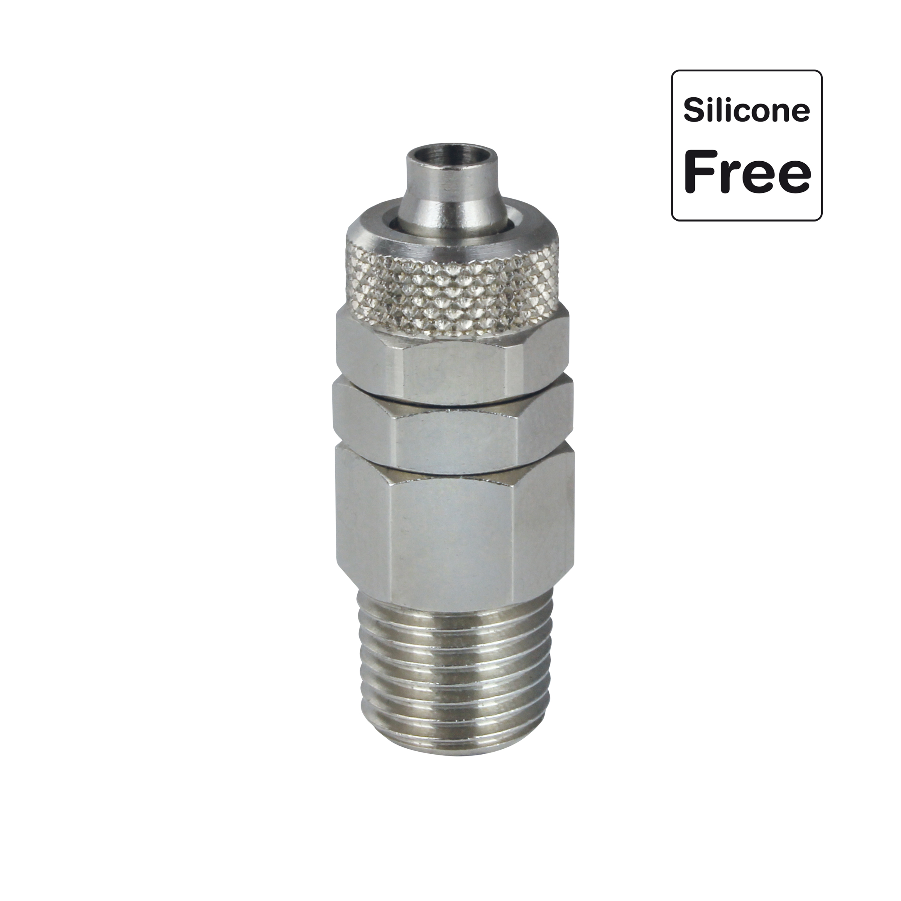 Push-On, Schnellverschraubung, Schlauchverschraubung mit Überwurfmutter Messing vernickelt